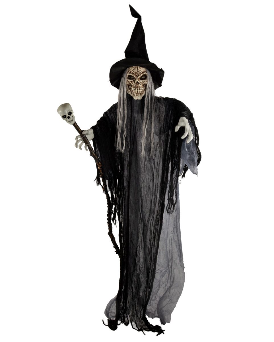 Horror-Shop Dekoobjekt Skelett Zauberer Deko mit Licht & Sound 183cm