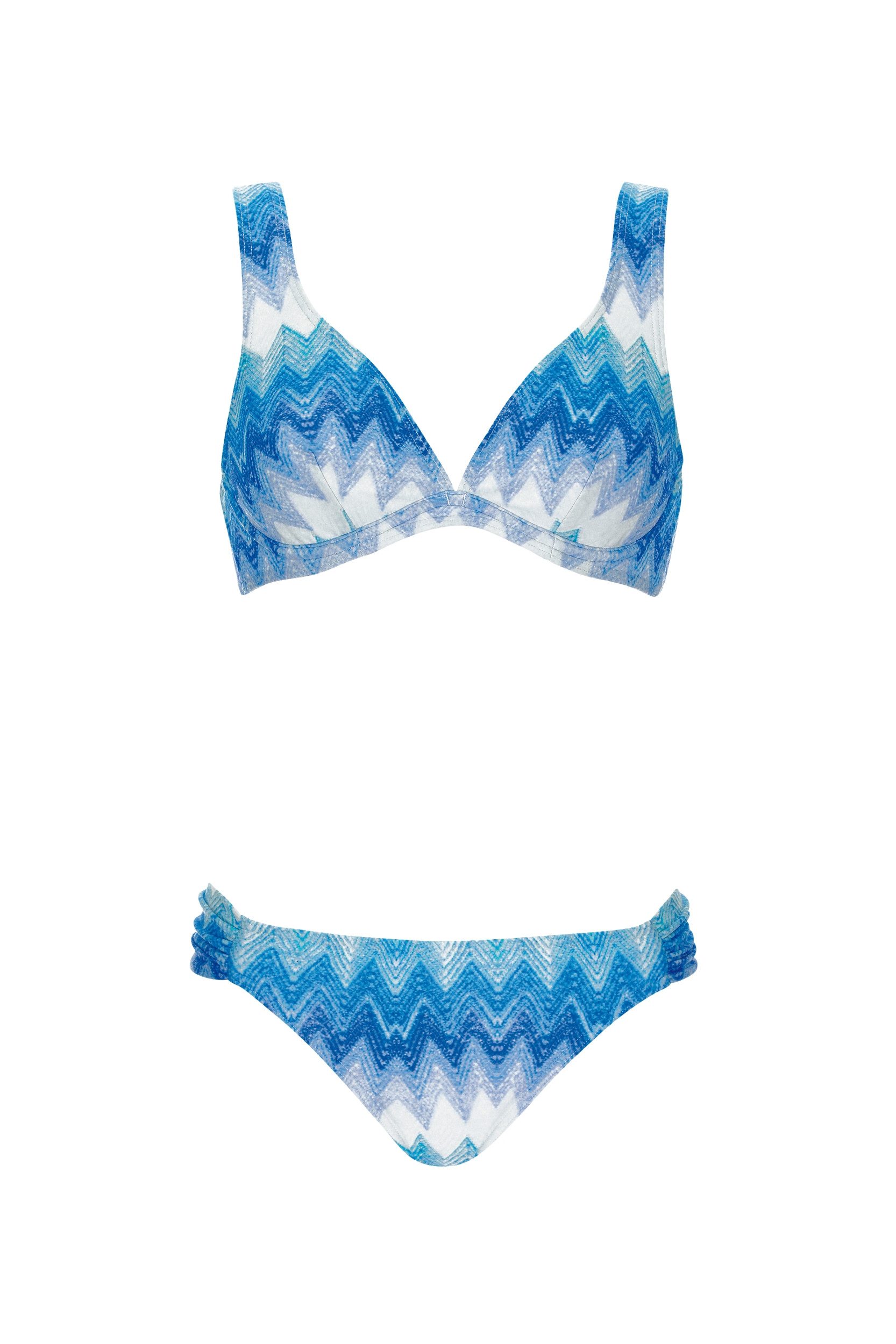 Triangel-Bikini Bikini blau/weiß