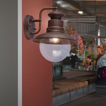 Globo Außen-Wandleuchte Außenwandleuchte Rost Optik Wandleuchte Außen Wandlampe Laterne 3272R, spritzwassergeschützt, rostfarben, ohne Leuchtmittel, Lichtfarbe ist abhängig vom Leuchtmittel, Wandlampe, Außenwandlampe, Außenleuchte, Außen, Außenbeleuchtung