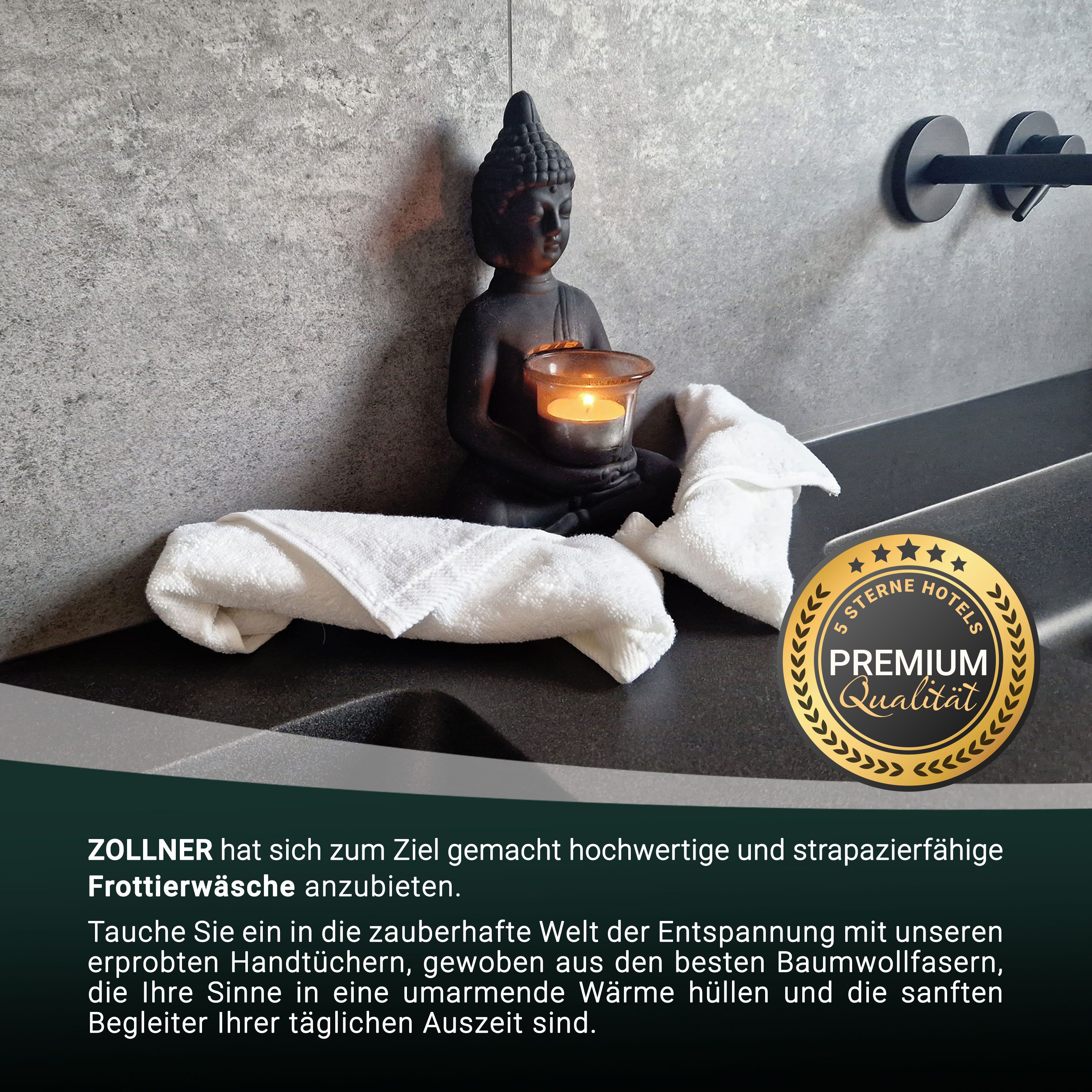 ZOLLNER Seiftuch, (10-St), 30 x 30 cm, 100% Baumwolle, vom Hotelwäschespezialisten