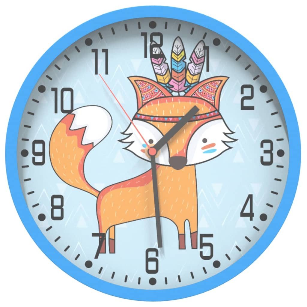 vidaXL Wanduhr Wanduhr Blau Ø25,5 cm Polystyren und Glas