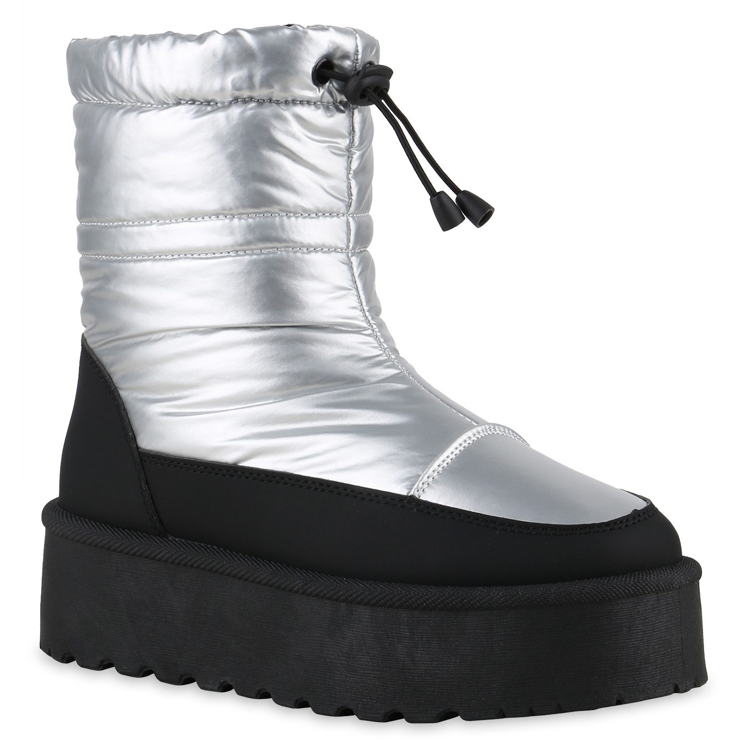 VAN HILL 841496 Winterstiefelette Damen Warm Gefütterte Winter Boots Stiefeletten Bequeme