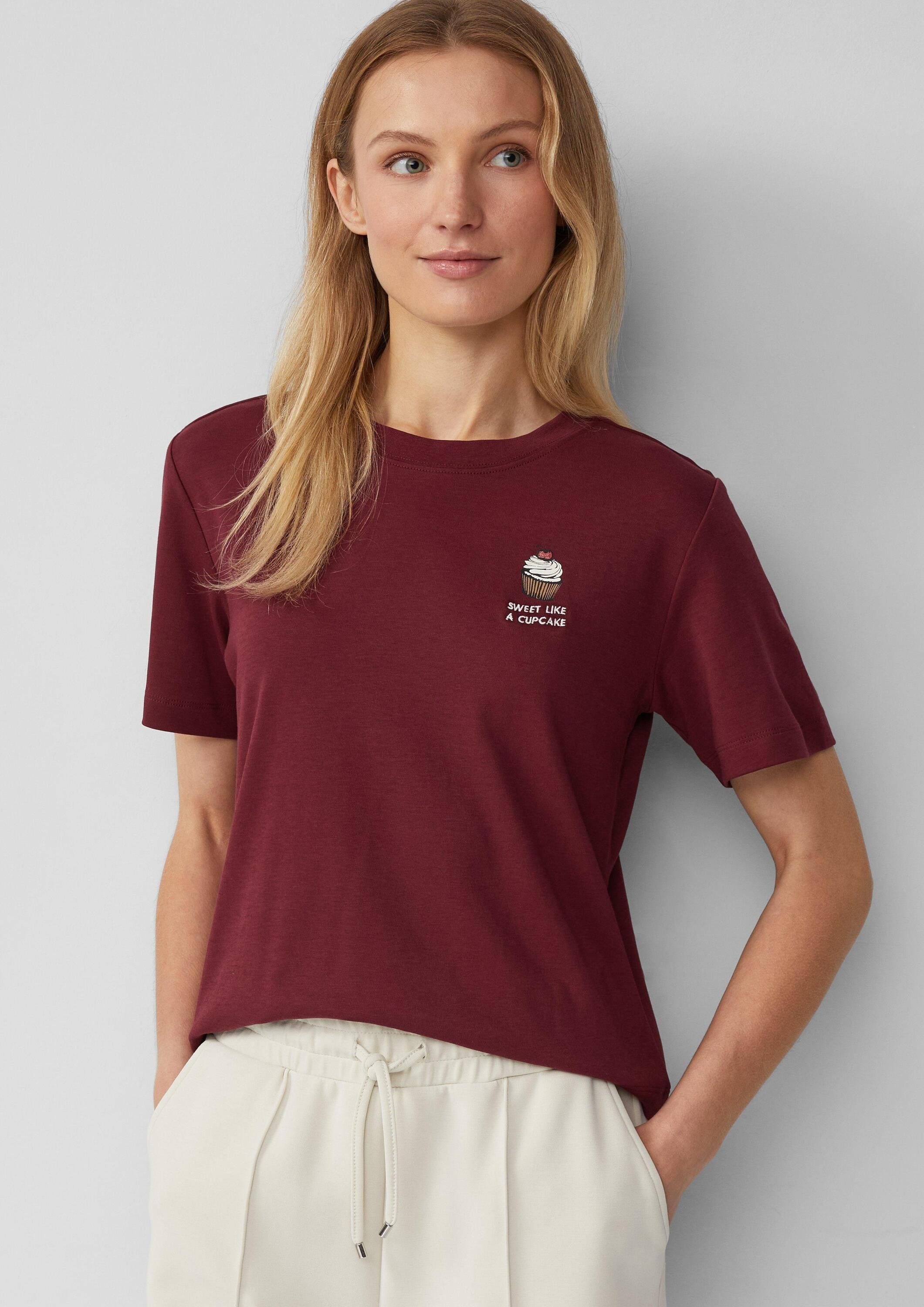 s.Oliver Kurzarmshirt T-Shirt T-Shirt aus Interlockjersey mit Frontprint günstig online kaufen