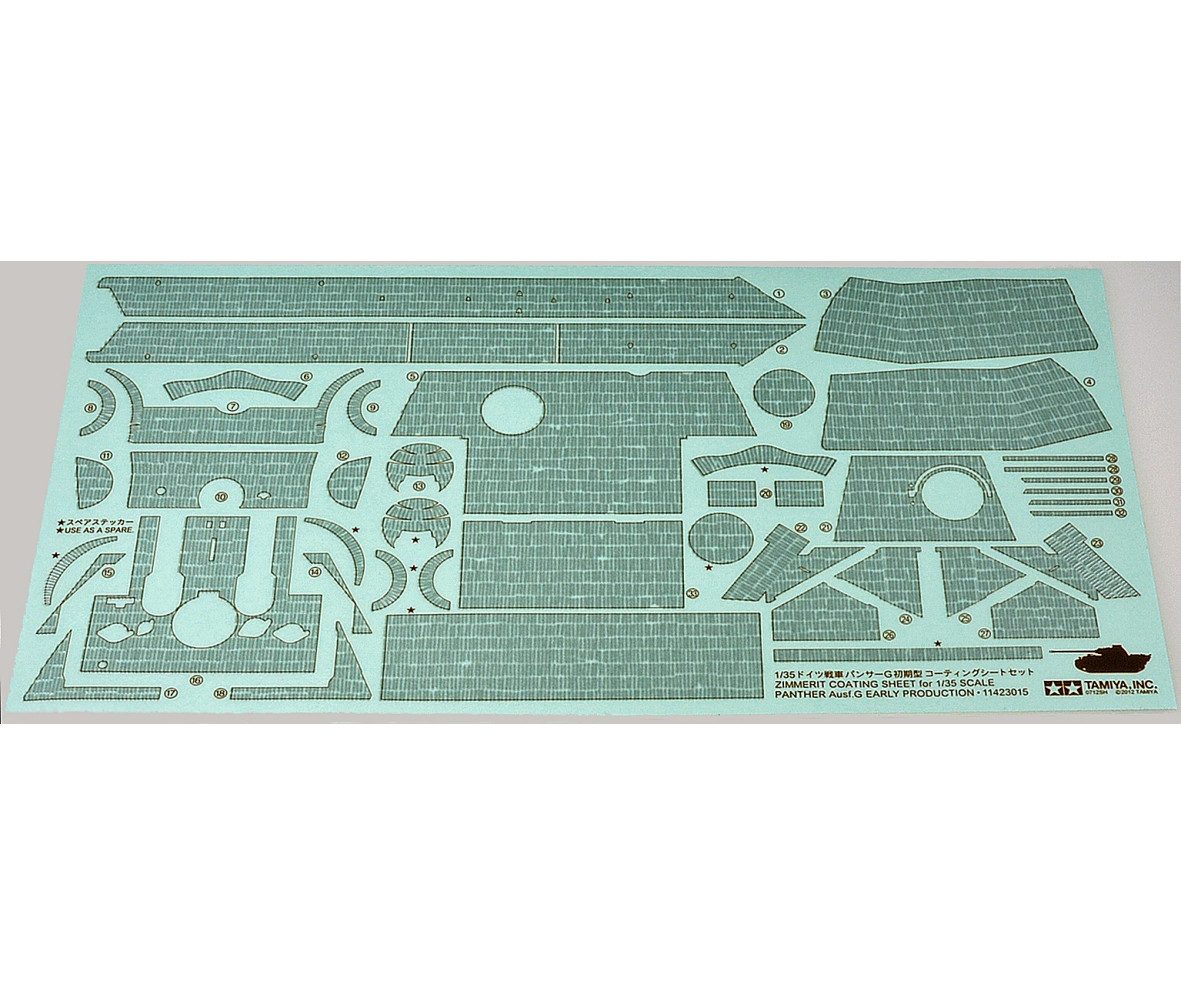 Tamiya Modellbausatz Tamiya WWII Zimmerit Bogen Panther G Early 1:35 Plastik Modellbau Baus