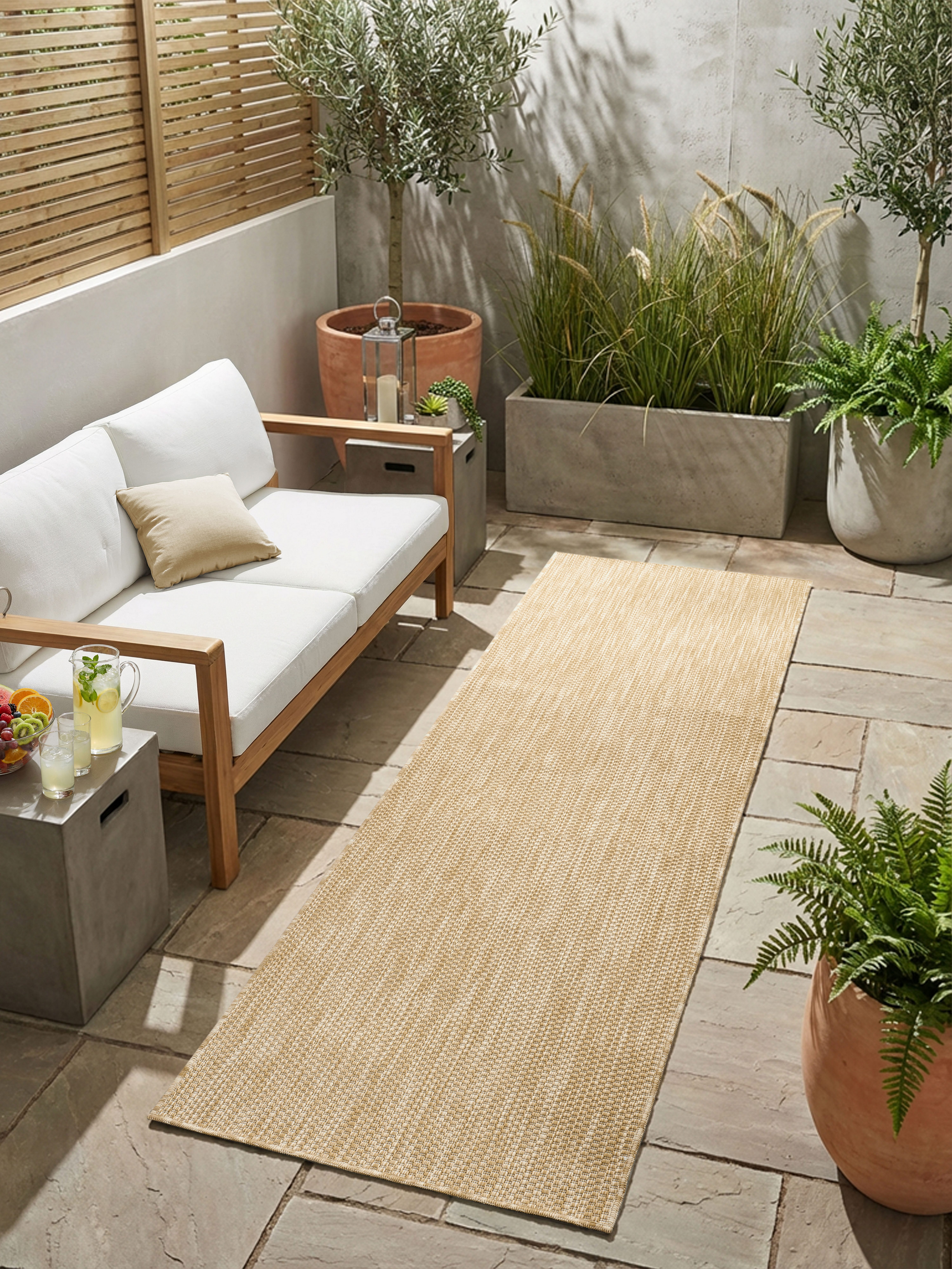 Bruno Banani Teppich Venezia, auch als Läufer, rechteckig, Höhe: 4 mm, In- und Outdoor geeignet, Sisal-Optik, Wetterfest & UV-beständig