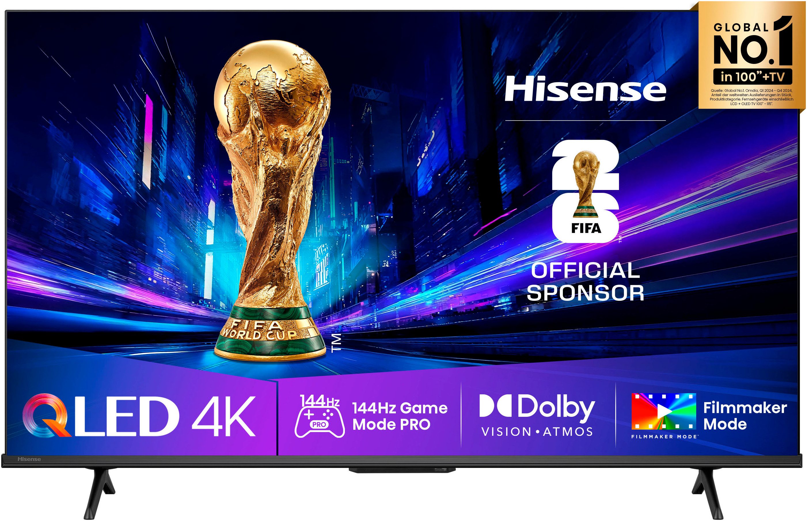 Hisense 50E77Q PRO QLED-Fernseher (126 cm/50 Zoll, 4K Ultra HD, Smart-TV, 4K UHD QLED)