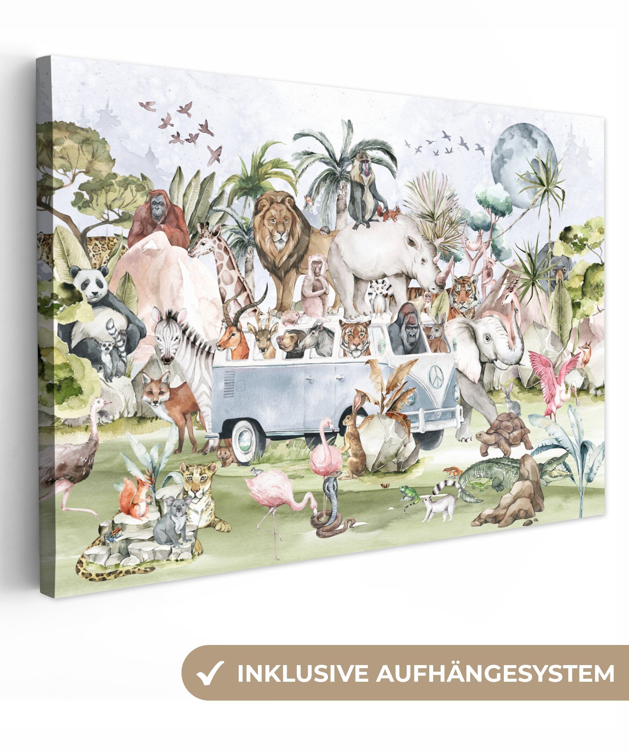 OneMillionCanvasses® Leinwandbild Dschungel - Bus - günstig online kaufen