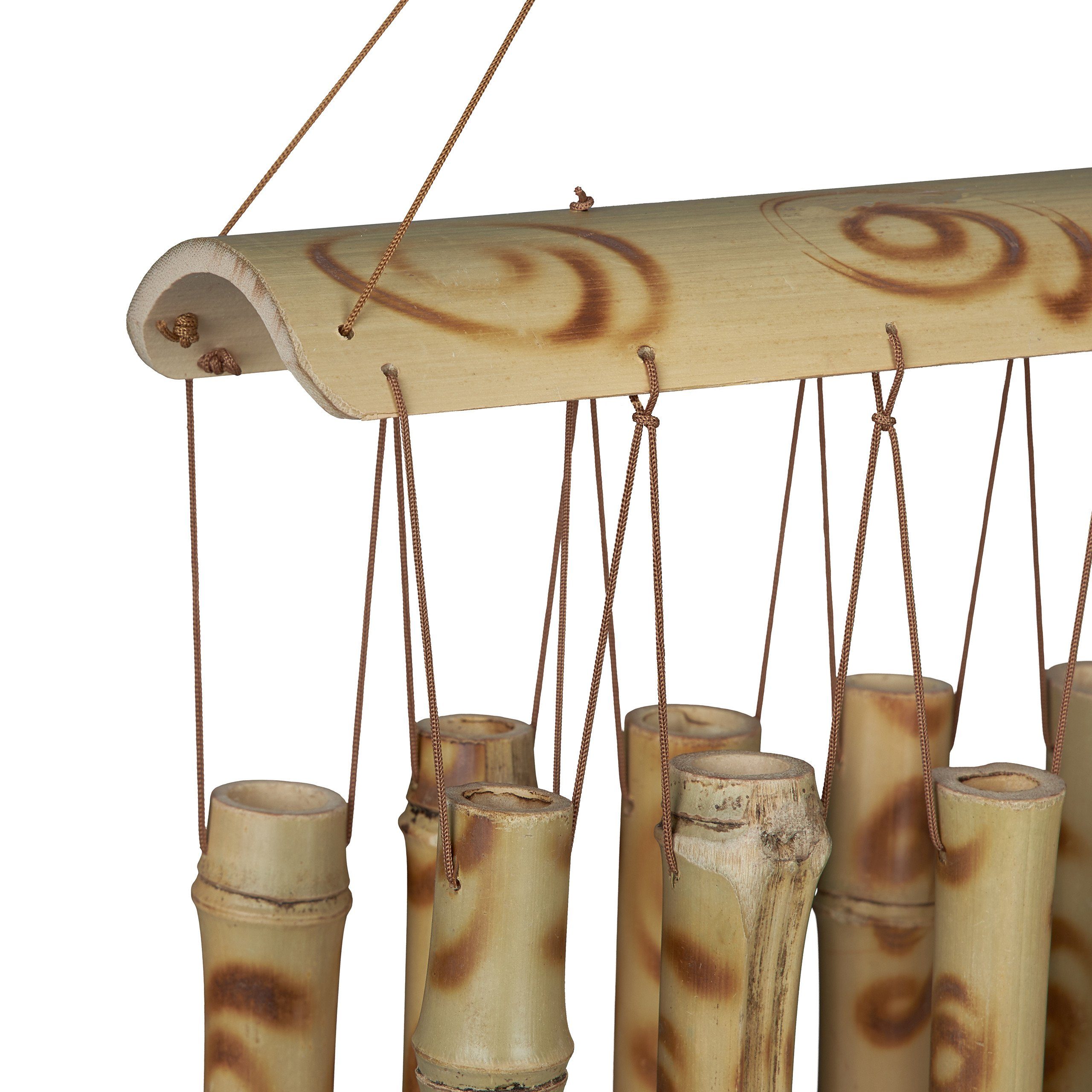 relaxdays Windspiel Bambus Windspiel mit Röhrchen 10