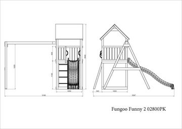 FUNGOO Spielturm FUNNY 2, mit Schaukel & Rutsche