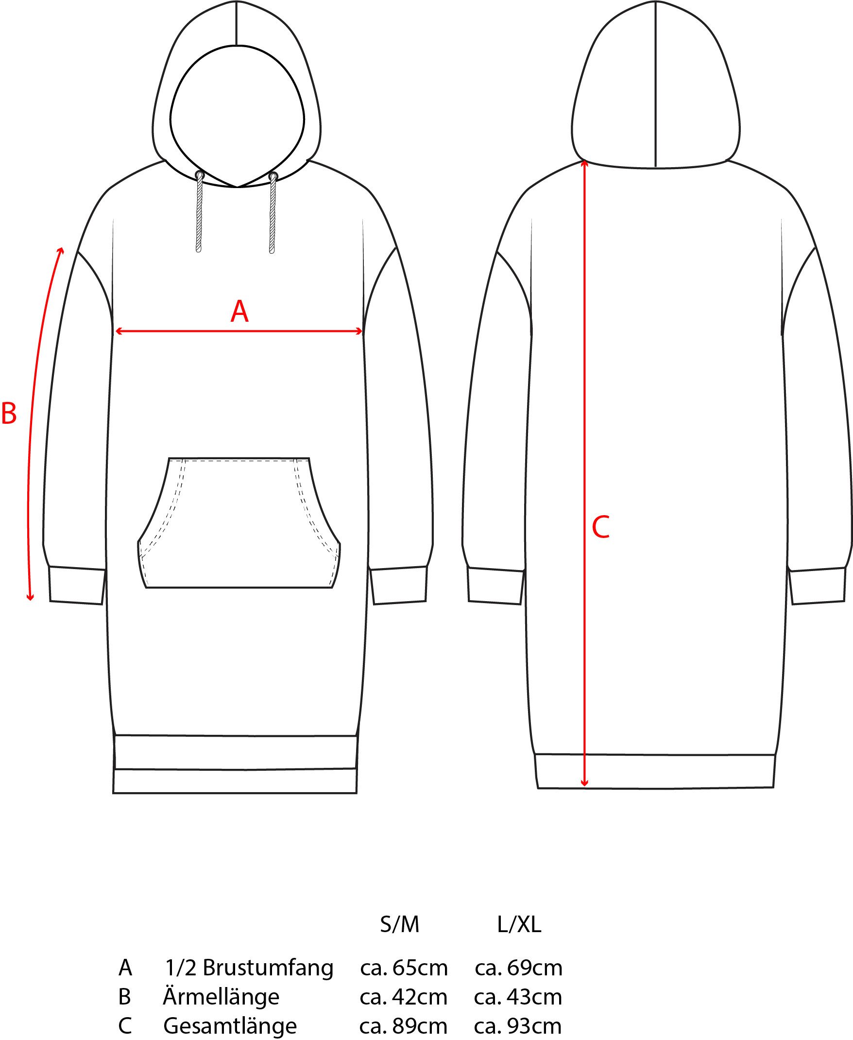 Zwillingsherz Sweatkleid mit Kapuze, Fronstickerei, Kängurutasche, Neonprint, Regular Fit