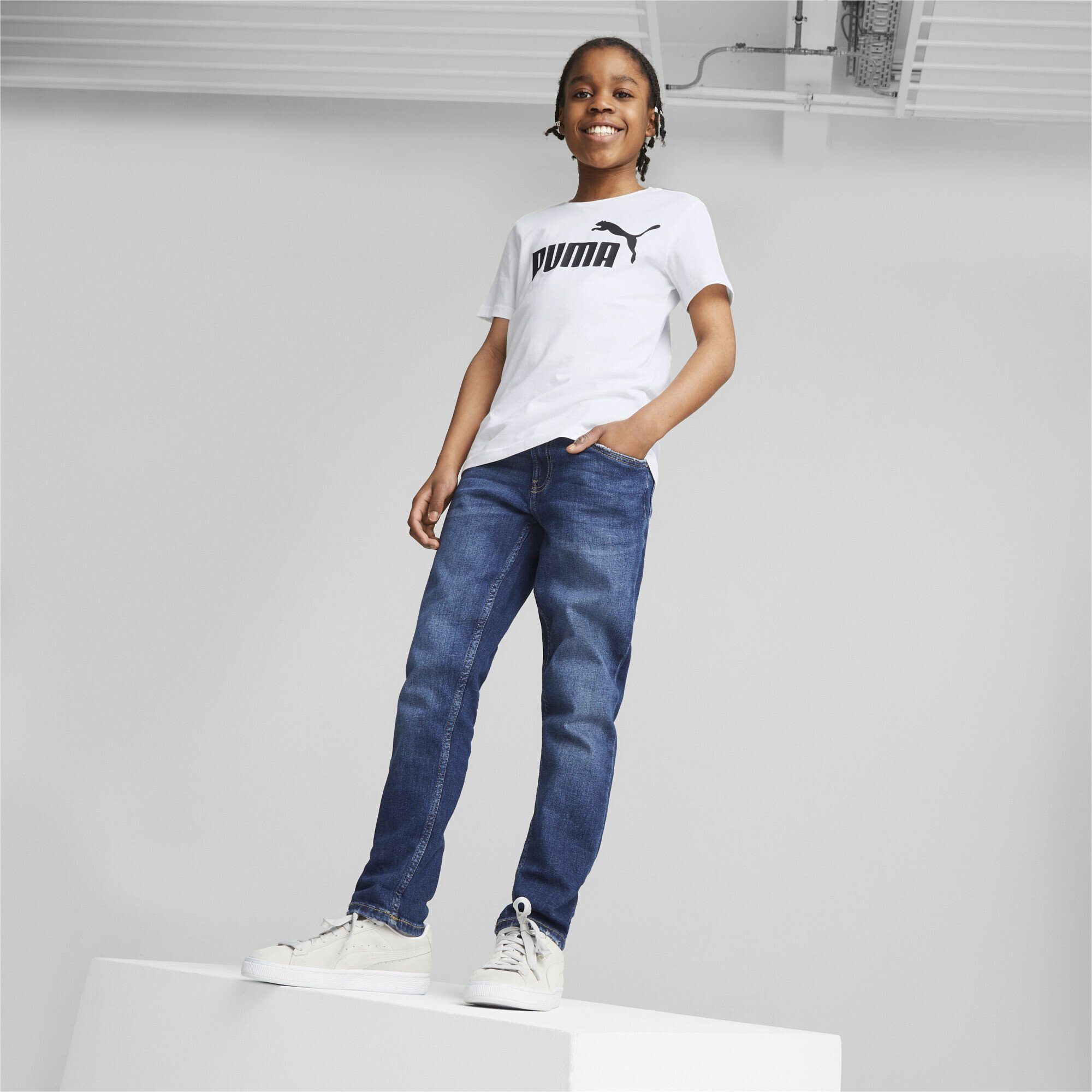 T-Shirt Jungen PUMA White Essentials Logo mit T-Shirt