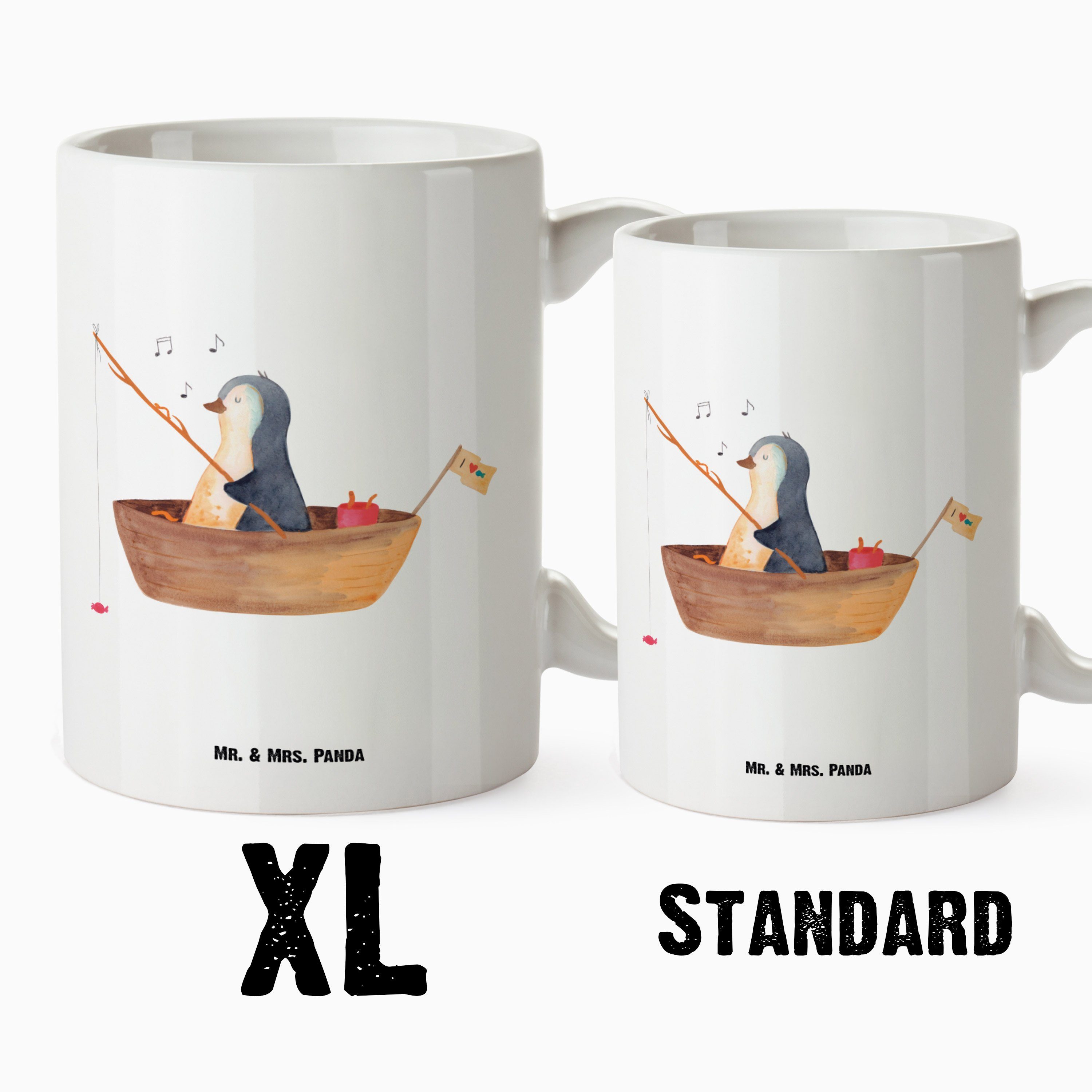 Mr. & Mrs. Panda Tasse, - Neuanfang, Tasse XL Weiß Geschenk, v, Tasse Große Leben, Pinguin - Keramik Angelboot