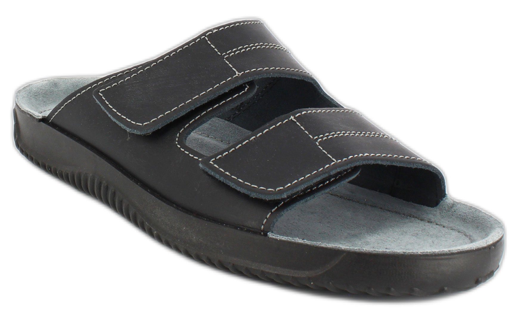 Beck Herren-Pantolette Ben mit Klettverschluß Hausschuh – Bild 4 von 5