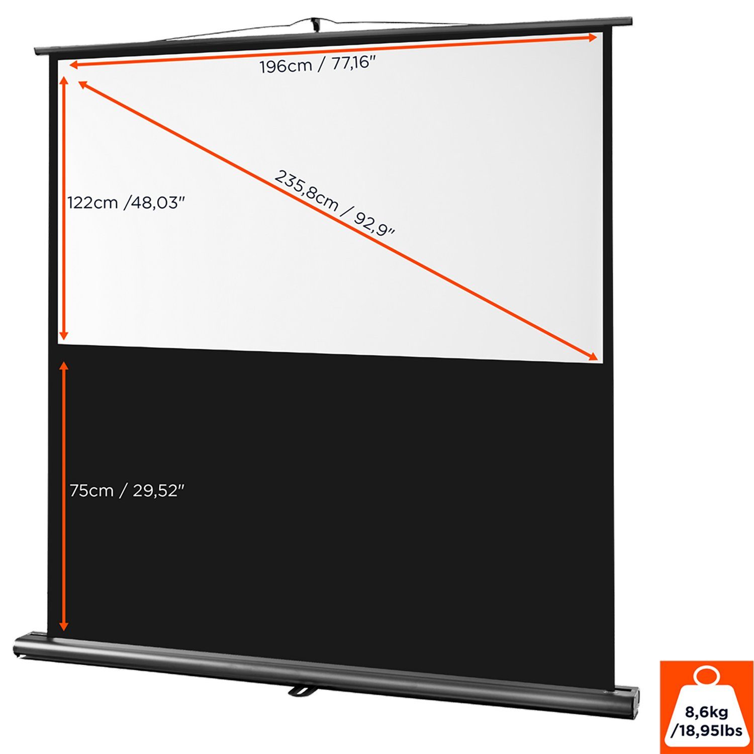 Celexon Professional Pull-Up-Leinwand (schwarze Rückseite)