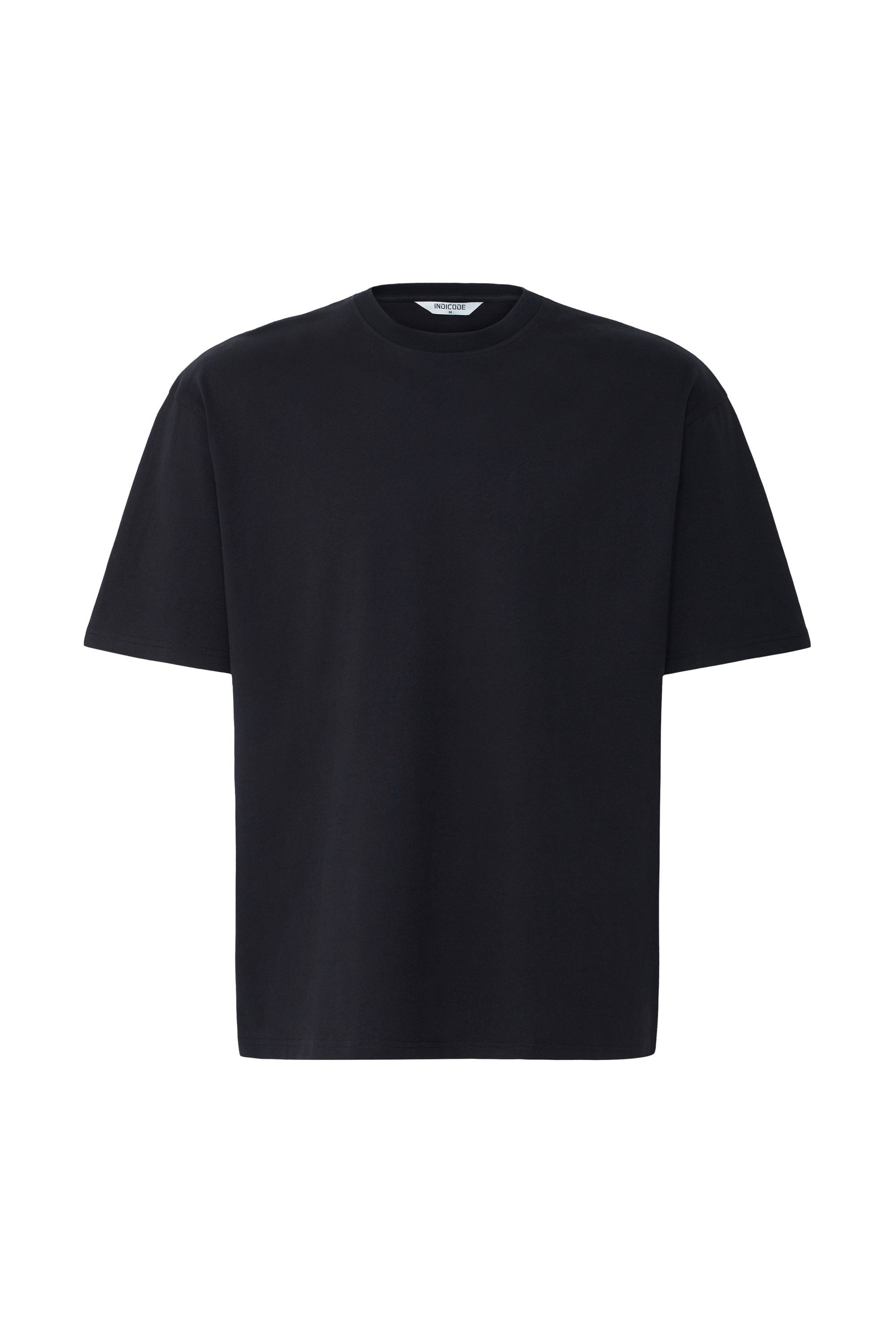 Indicode Rundhalsshirt IDValmon Lockeres T-Shirt mit Backprint - Oversized Fit