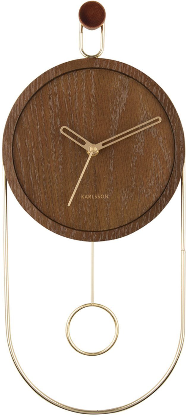 Karlsson Uhr Wanduhr Swing Pendulum Dark Wood Veneer