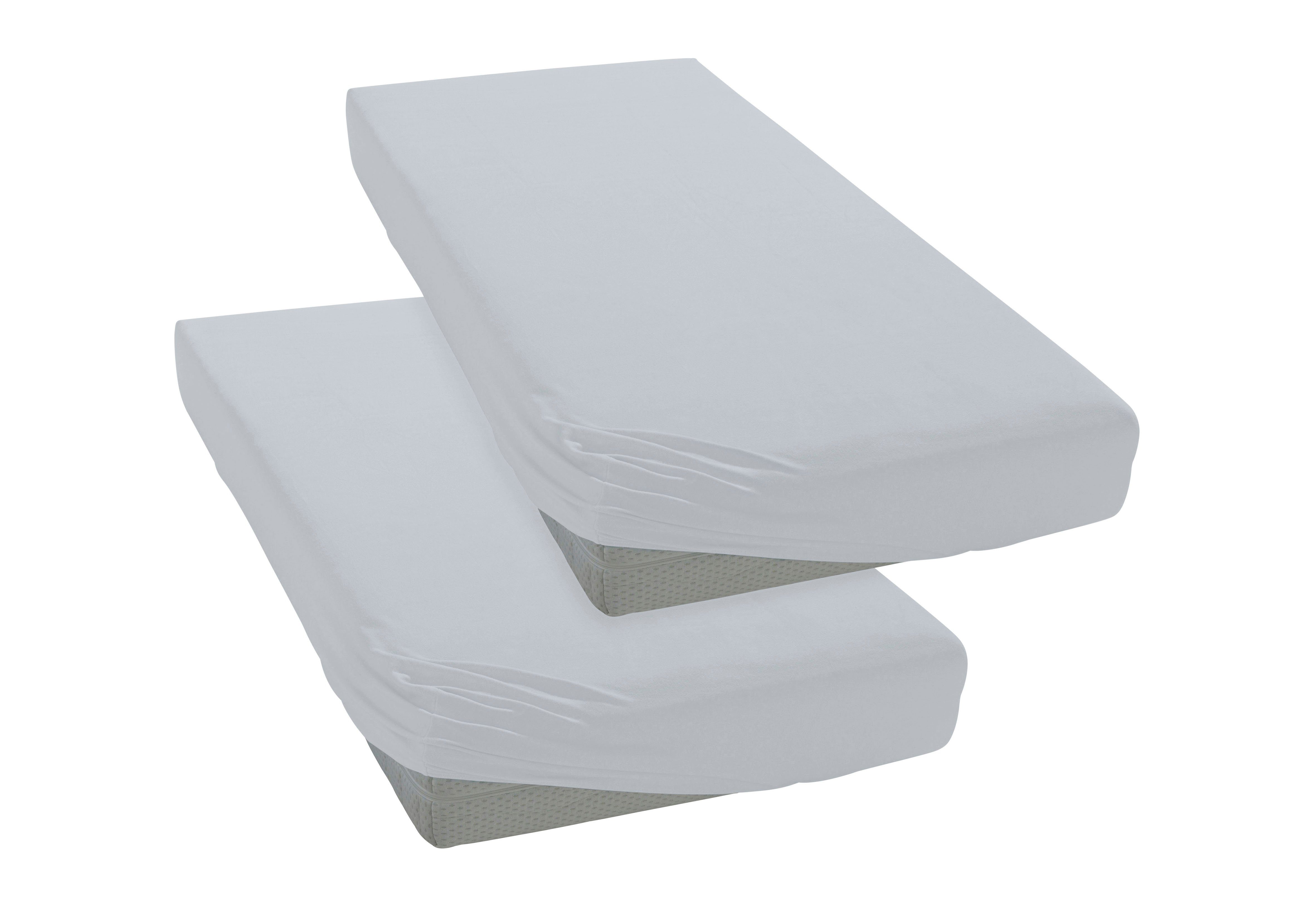 my home Spannbettlaken PAPRIKA, Microfaser-Jersey, Gummizug: rundum, (2 Stück), Bettlaken, Laken, in zwei Qualitäten: Fleece & Jersey, pflegeleicht. Reduzierter Preis € 18,62. Unverbindliche Preisempfehlung € 21,99, (€ 9,31 pro 1 Stk)