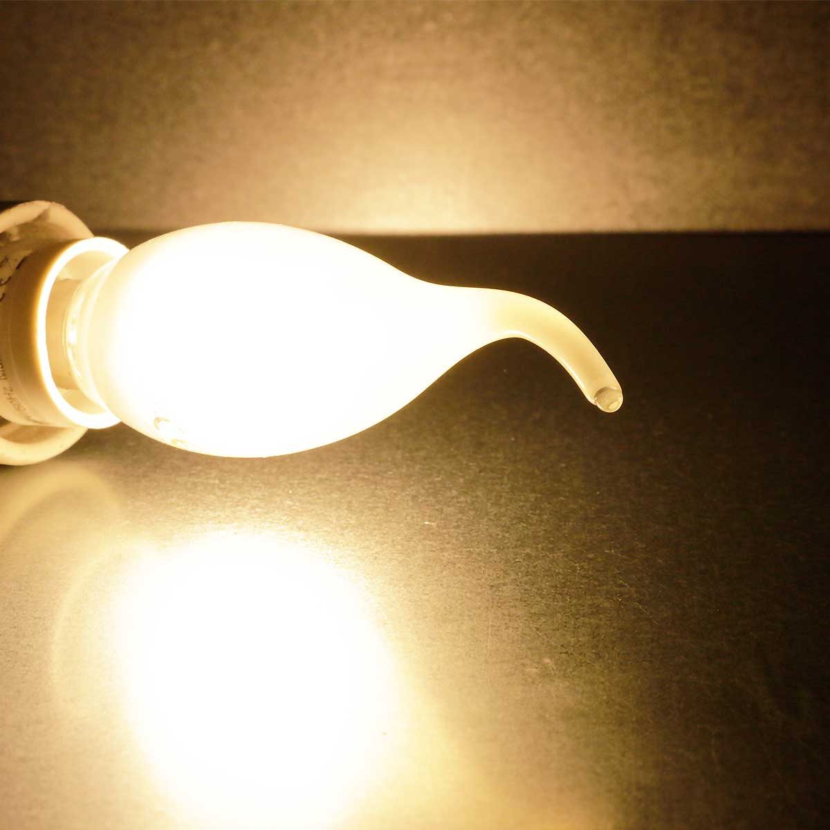 EGB LED-Leuchtmittel LED E14 Windstoß Kerzenlampe 2,5W, warmweiß 240lm, warmweiß