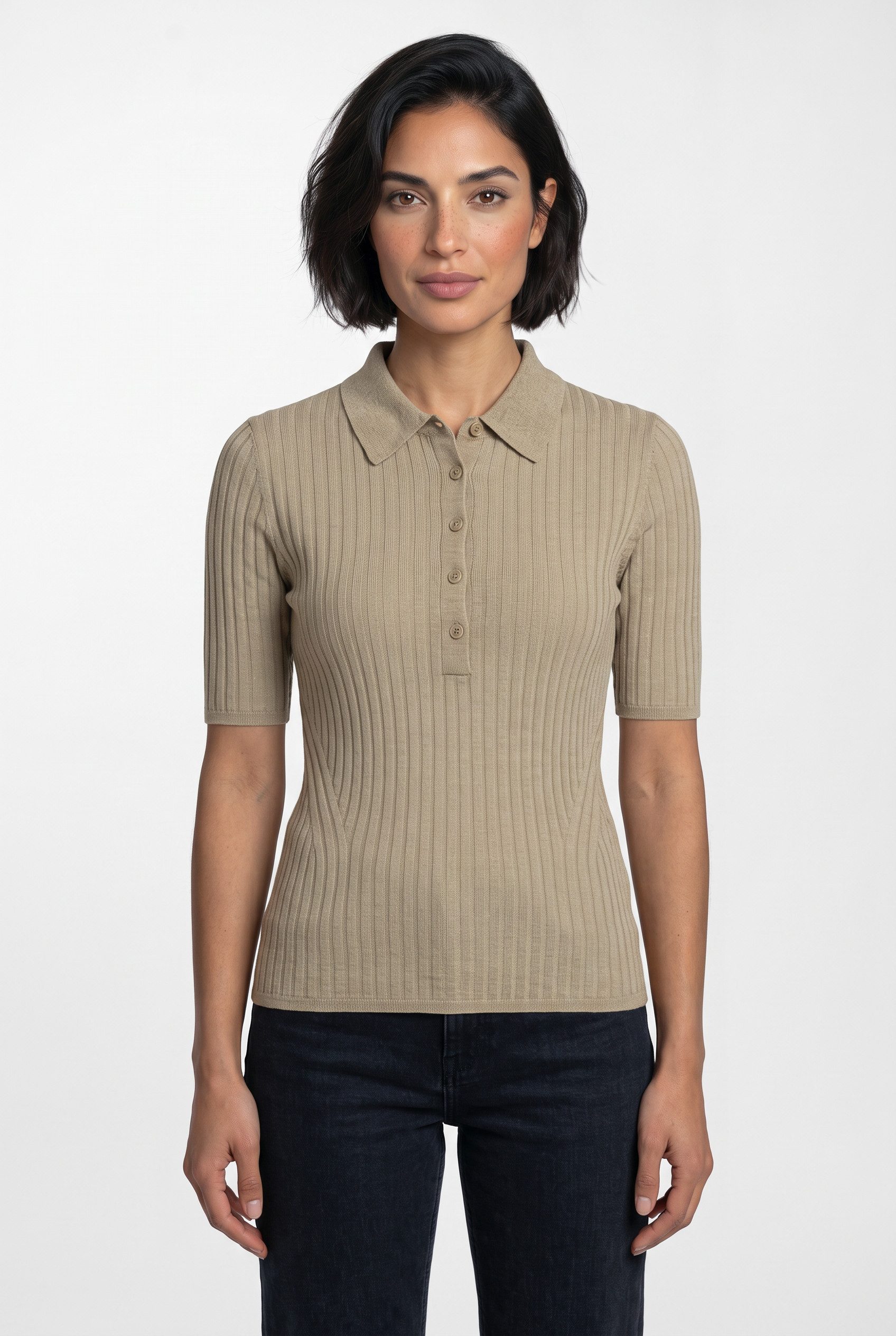 BOSS ORANGE Kurzarmpullover Fugano Premium Damenmode aus Schurwollmischung