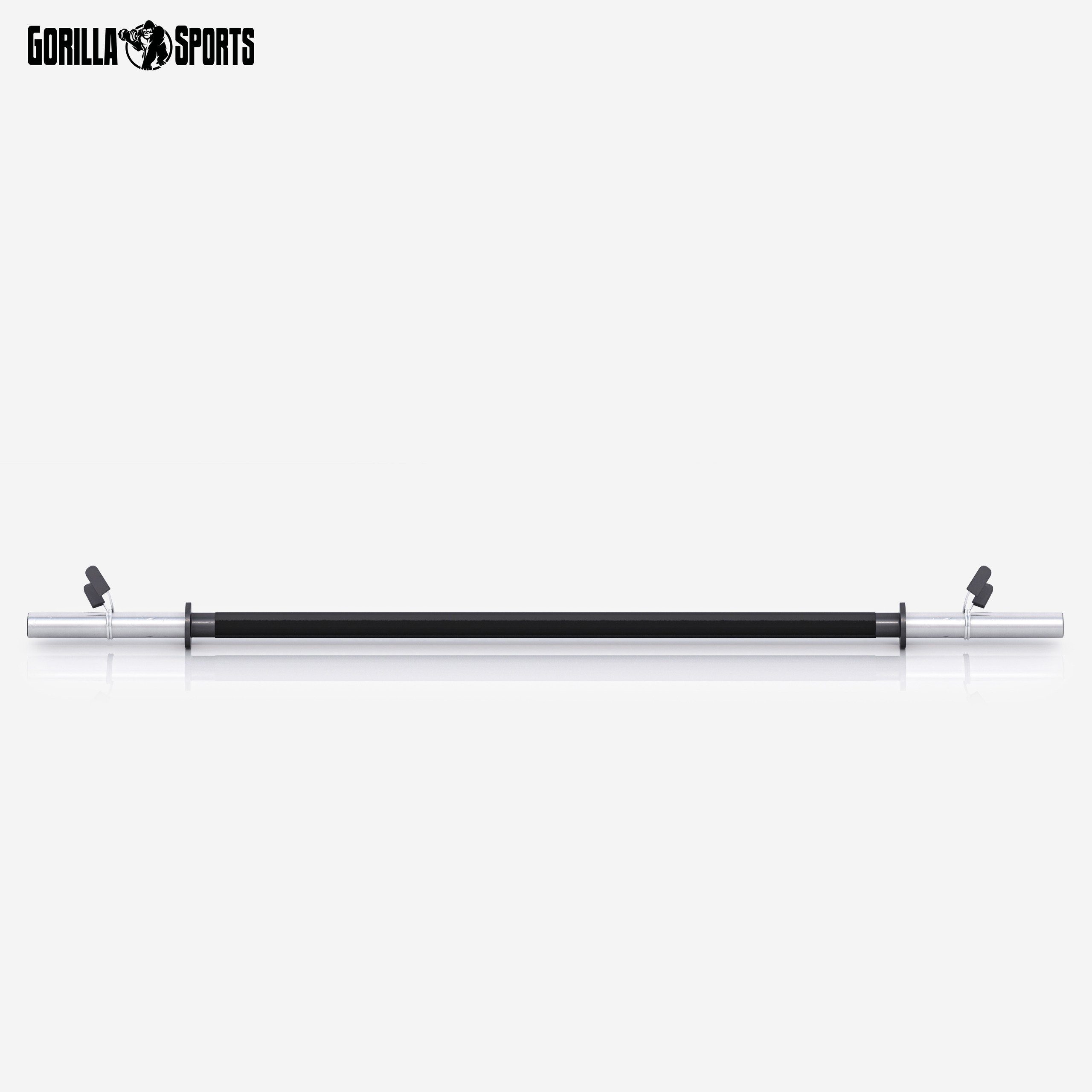 GORILLA SPORTS Langhantelstange Langhantel Aerobic Chrom in Schwarz mit 130 cm, 130 cm (3-tlg)