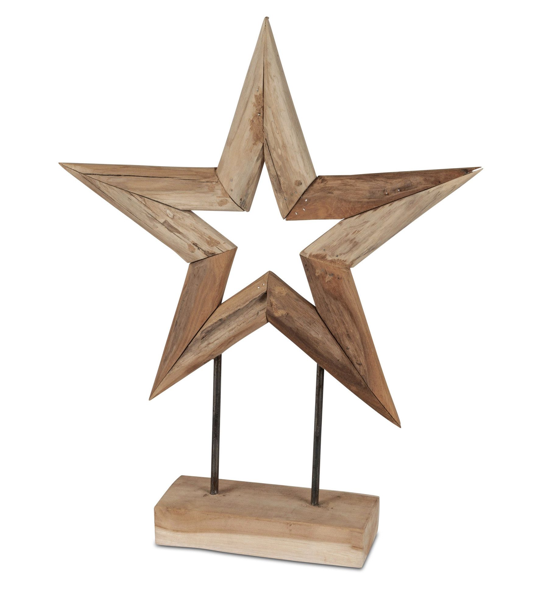 formano Dekoobjekt Deko-Stern 619938 – Teakholz – Naturdesign – 40 cm