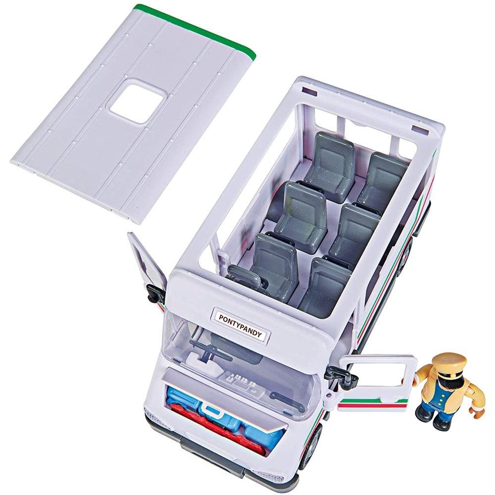 SIMBA Spielzeug-Bus Feuerwehrmann Sam Trevors Bus, mit Spielfigur, Crashfunktion, Türen und Dach zum Öffnen