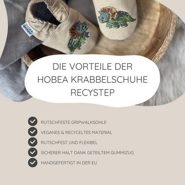 HOBEA-Germany Krabbelschuhe RecyStep Maus, Elefant und Ente beige 20/21 Krabbelschuh