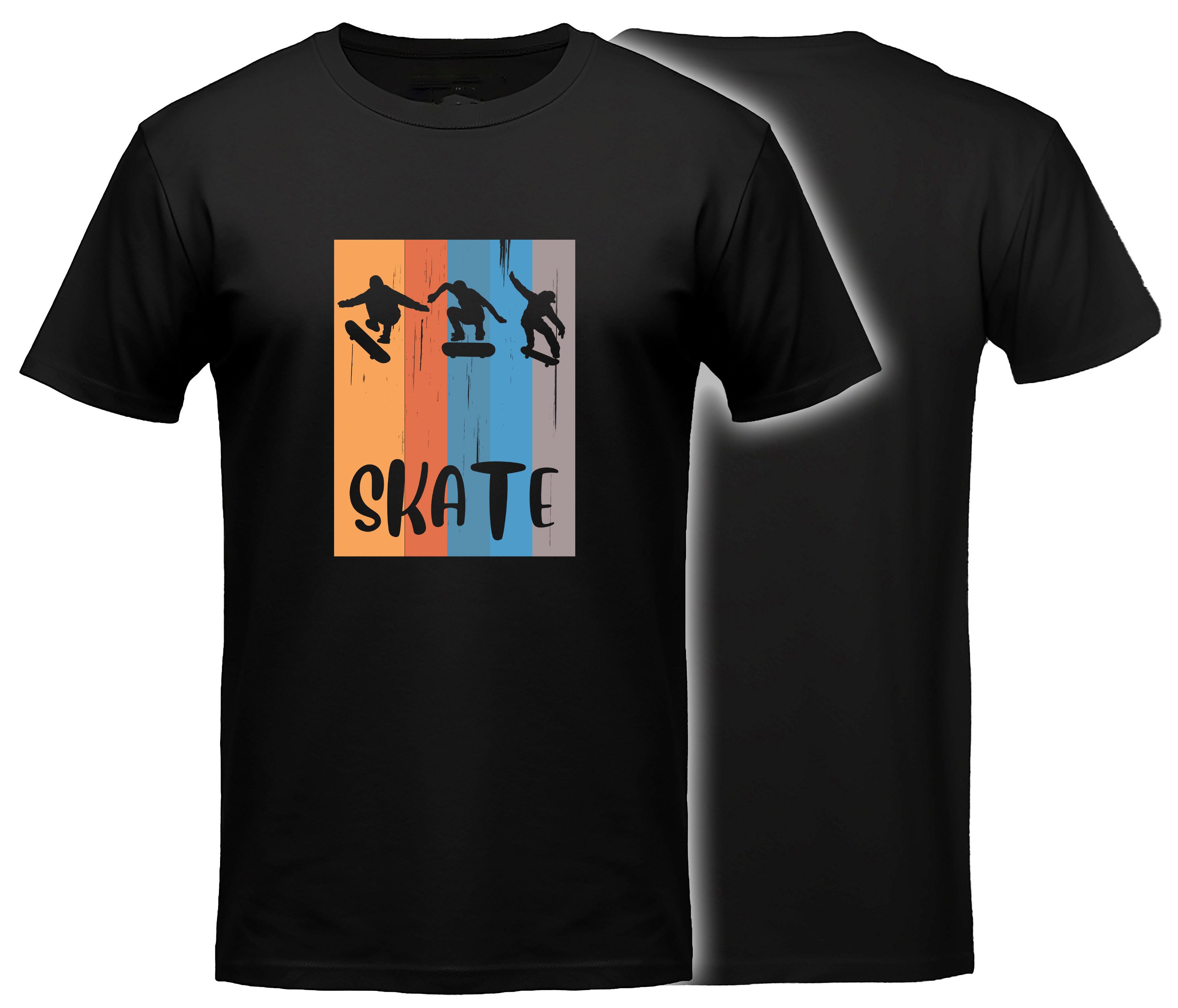 MyDesign24 T-Shirt Skater print Shirt retro Skater T-Shirt schwarz kurzarm Regular Fit i543