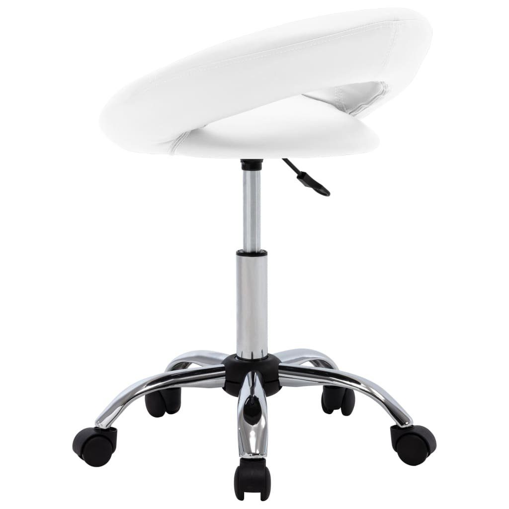 Weiß Kunstleder Weiß | Bürostuhl (1 Arbeitshocker St) Rollen vidaXL Weiß auf