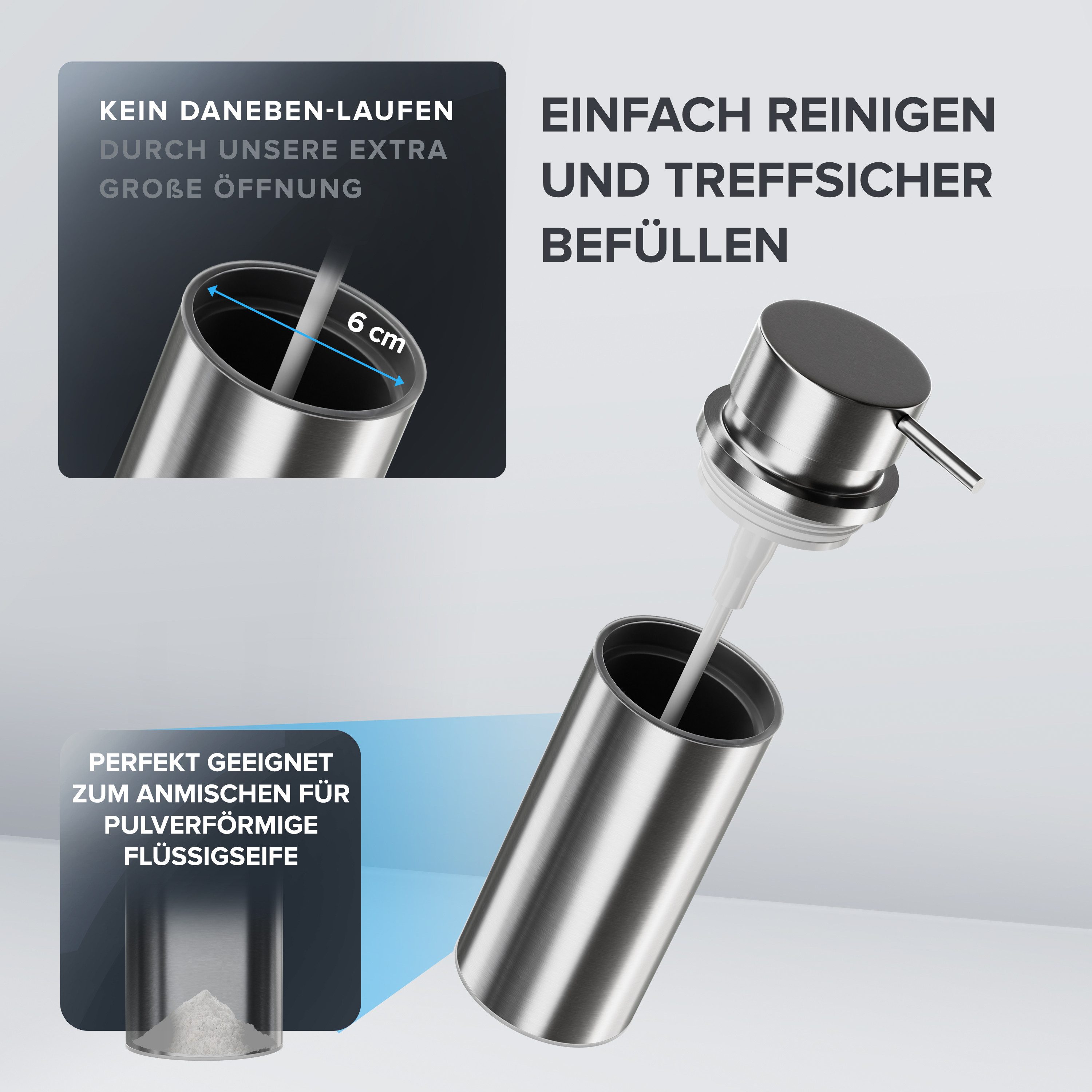 ovimar Seifenspender, (1-tlg), aus Edelstahl in Silber zur günstig online kaufen