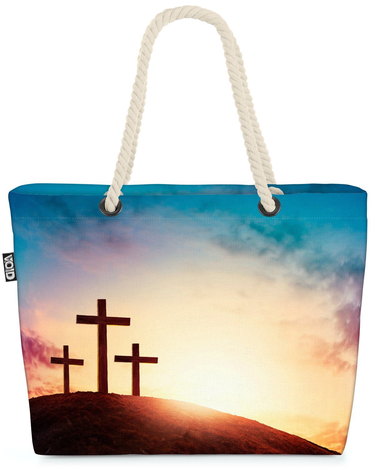 Kreuze Kreuze Golgota Strandtasche (1-tlg), Landschaft Os Golgota Landschaft Christus VOID Jesus