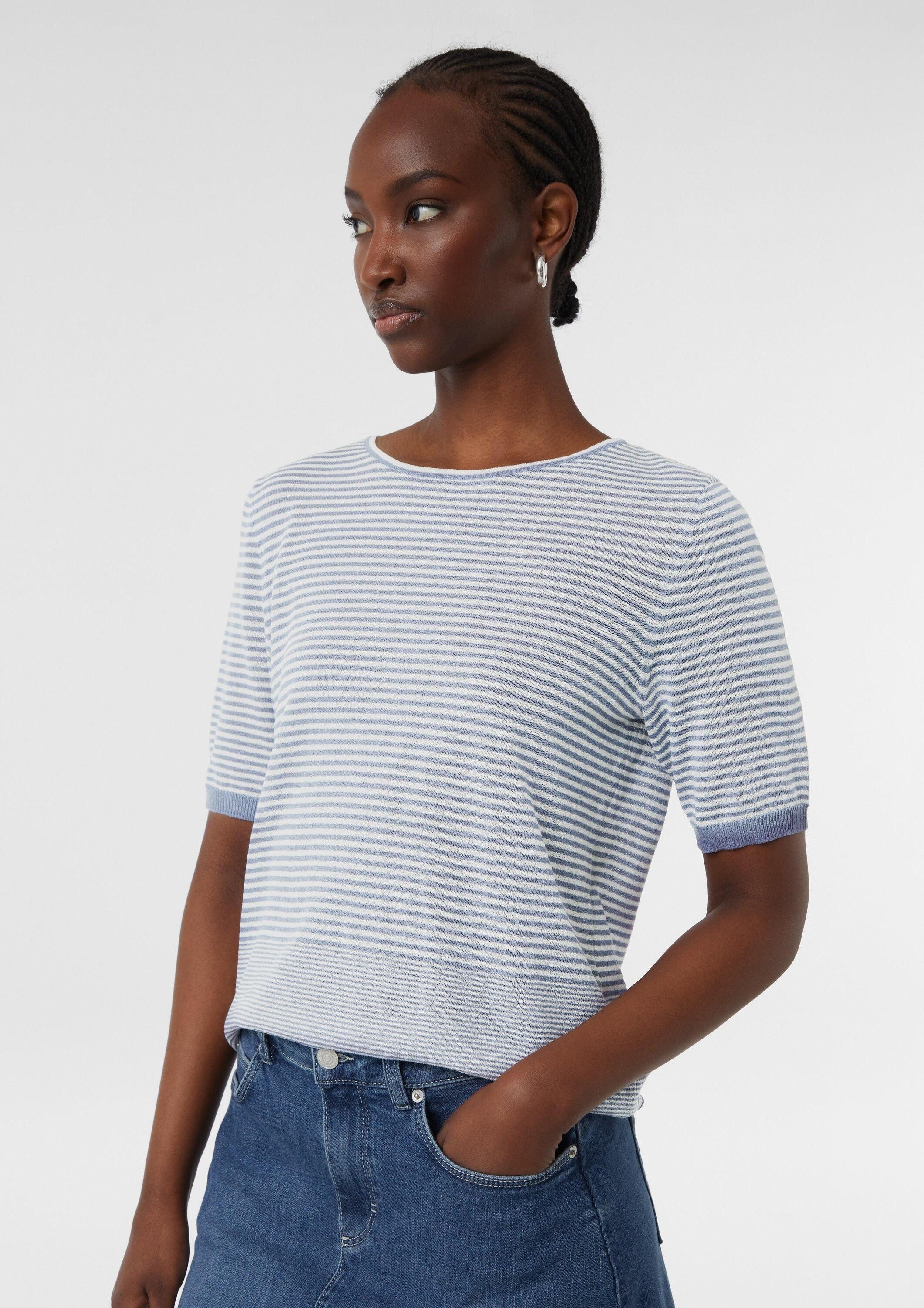 comma Kurzarmpullover Strickpullover Semitransparenter Feinstrickpullover günstig online kaufen