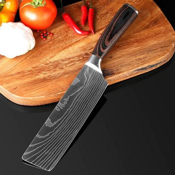 Muxel Kochmesser Profi Messer Set, Scharfe Kochmesser aus Edelstahl im Damast Stil