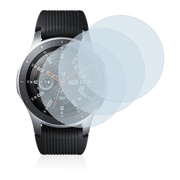 Savvies Panzerglas für Samsung Galaxy Watch (46 mm) Displayschutzglas 3 Stück Schutzglas Echtglas 9H Härte klar Anti-Fingerprint