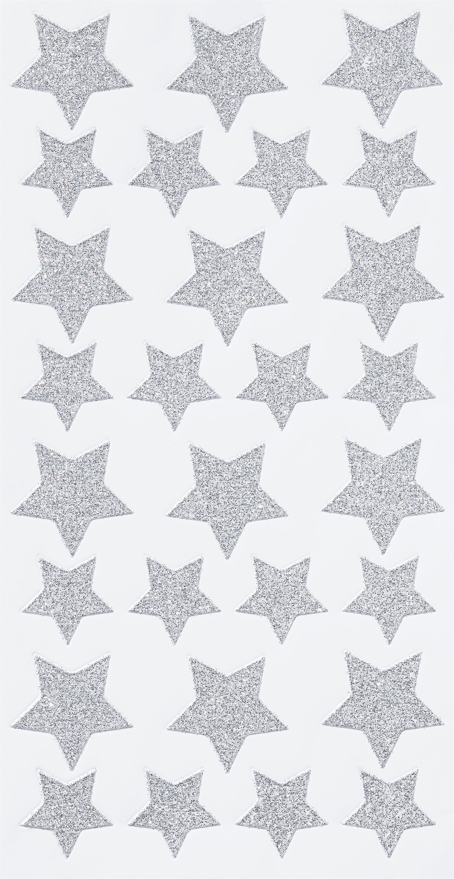 HobbyFun Sticker Sterne, (28-tlg), Glitzer 28 Stück