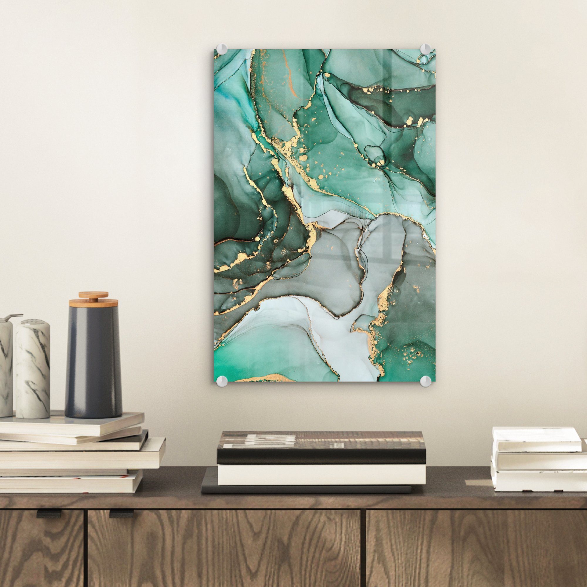 MuchoWow Acrylglasbild Gold - Marmor - günstig online kaufen