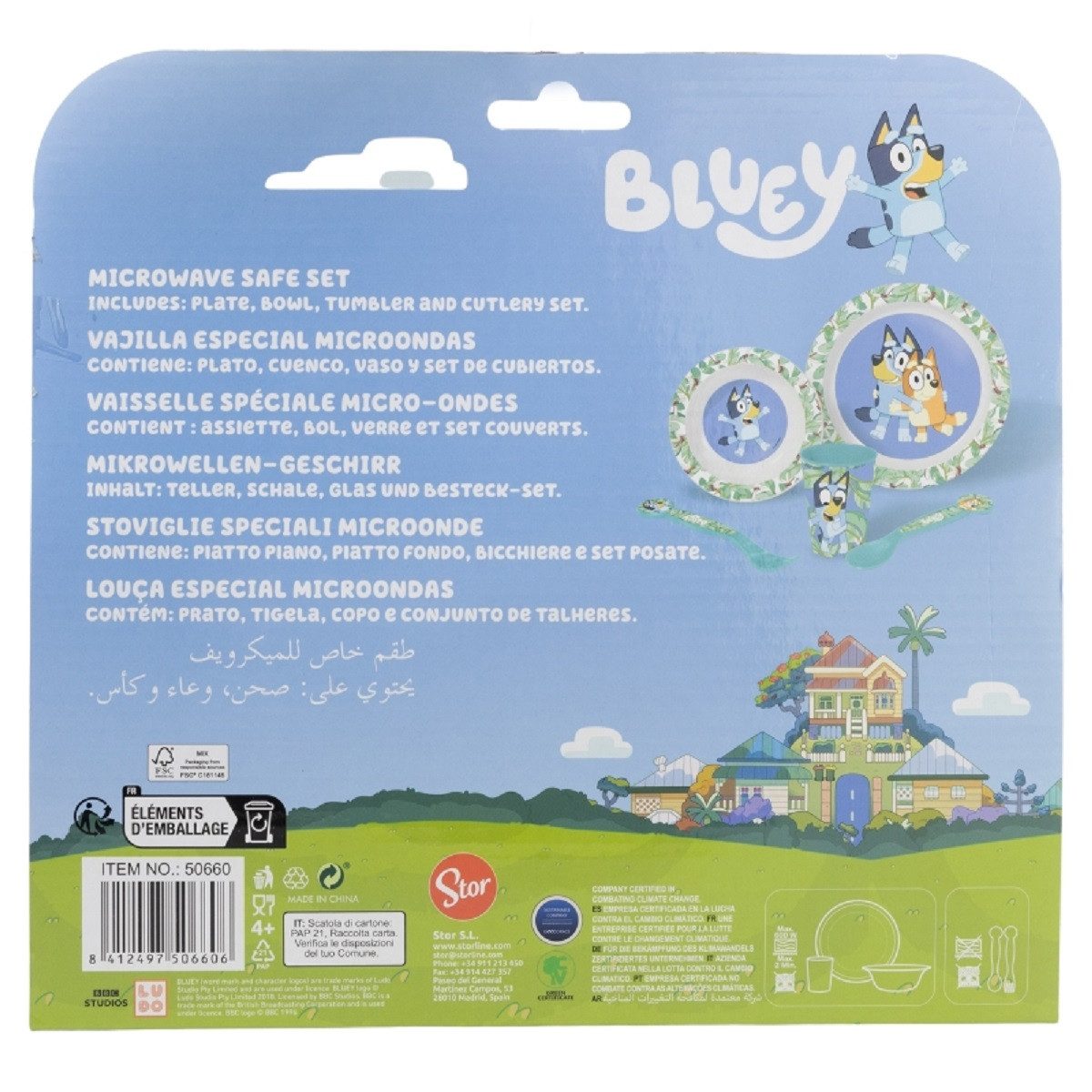 Bluey Frühstücks-Set Mikrowellengeeignet 5-teiliges Kindergeschirr mit rutschfestem Boden – Bild 3 von 3