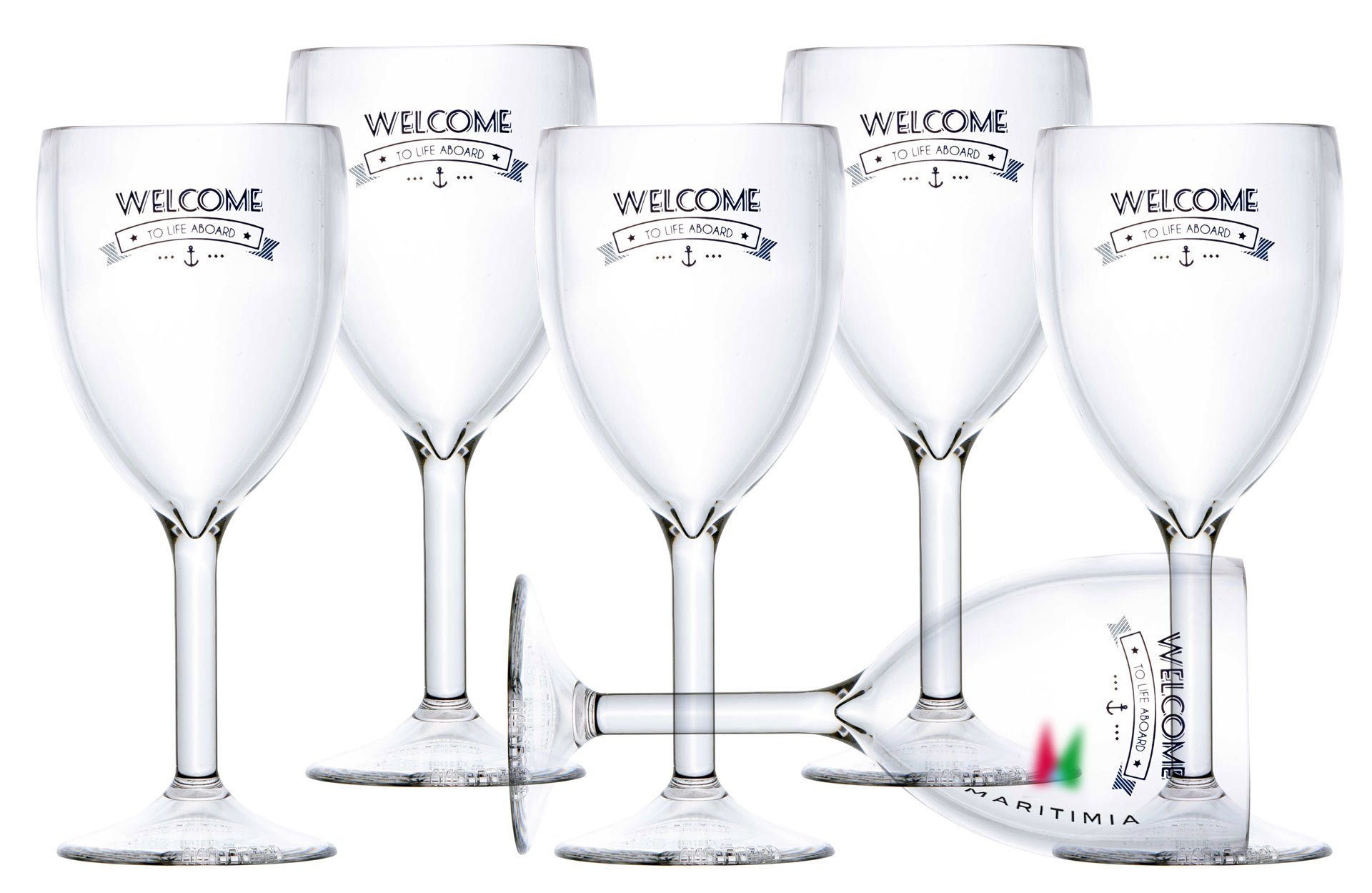 Marine Business Weinglas Wein Glas Party - Welcome, Set 6 Stück, unzerbrechlich, Polycarbonat, Polycarbonat