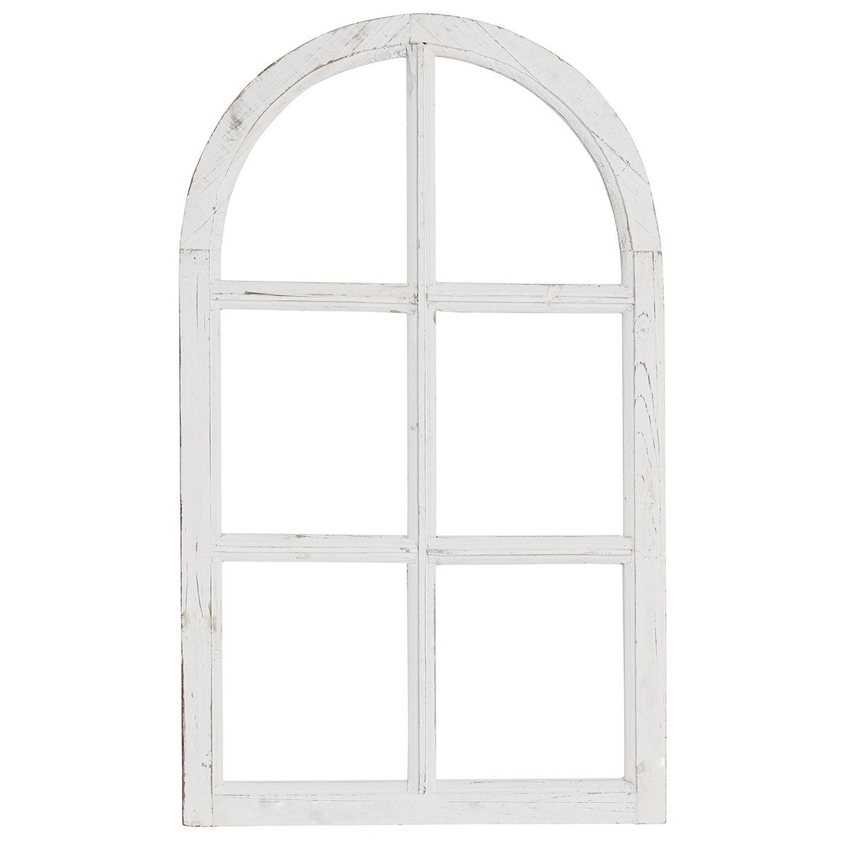 Posiwio Dekofigur Shabby Chic Holz Deko-Fenster Weiß - Vintage Landhausstil