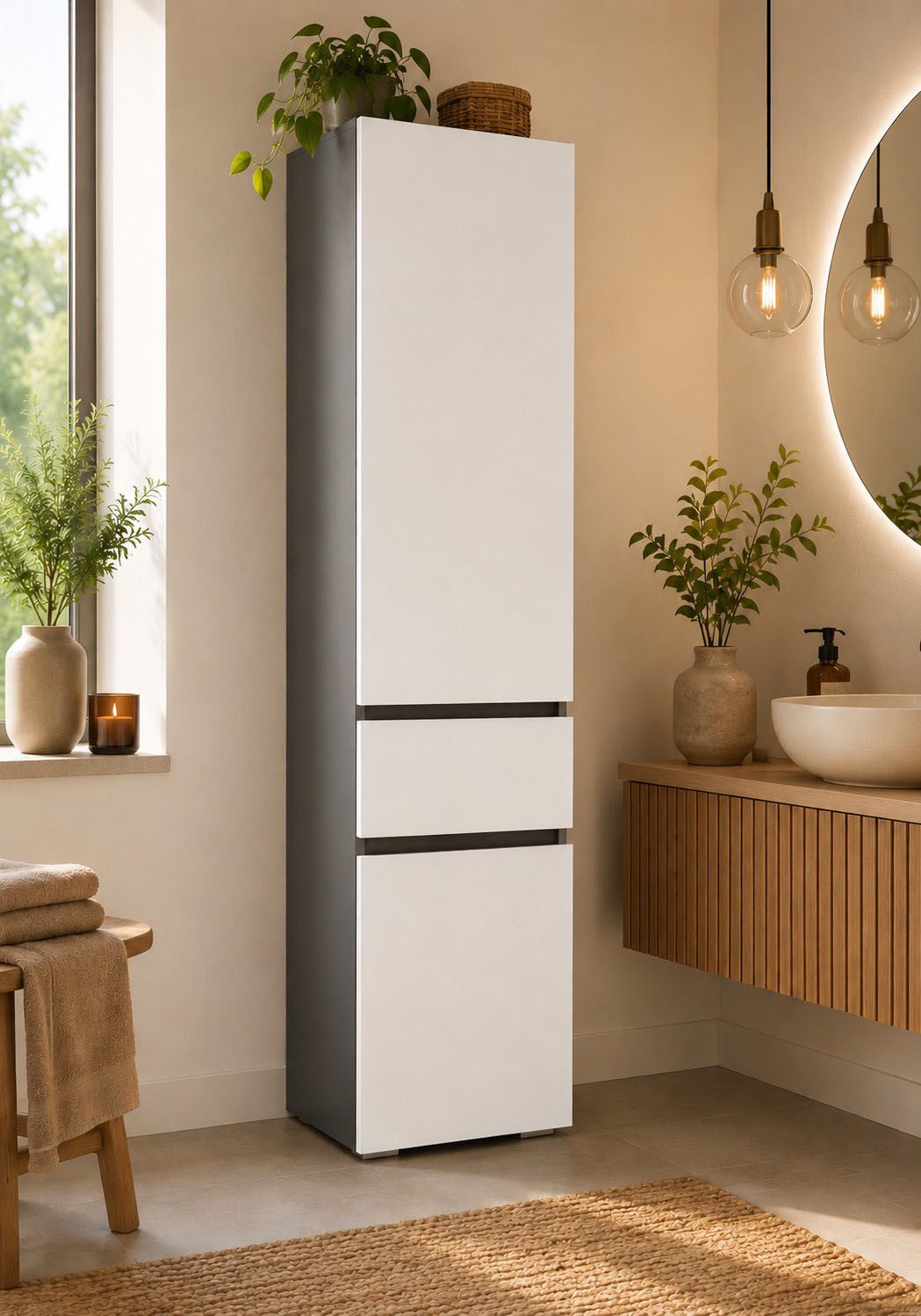 Home affaire Hochschrank Wisla Höhe 180 cm, mit Türen & Schubkasten