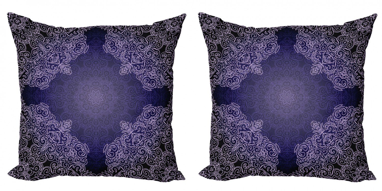 Kissenbezüge Modern Accent Doppelseitiger Digitaldruck, Abakuhaus (2 Stück), lila Mandala floral Lacework
