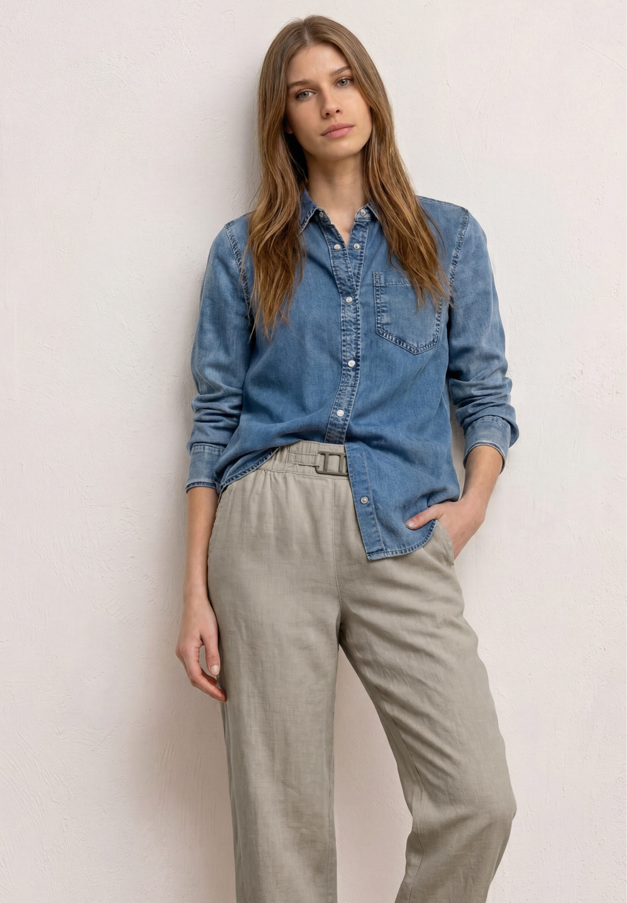 STREET ONE Stoffhose Style Emee Leinenhose mit Schnallendetail