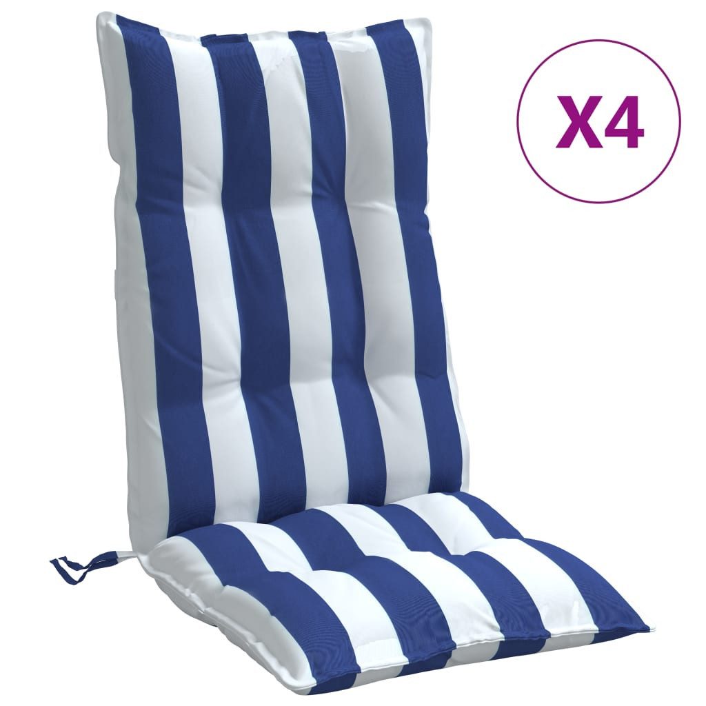 vidaXL Sitzauflage Hochlehner-Auflagen 4 Stk. Blau günstig online kaufen