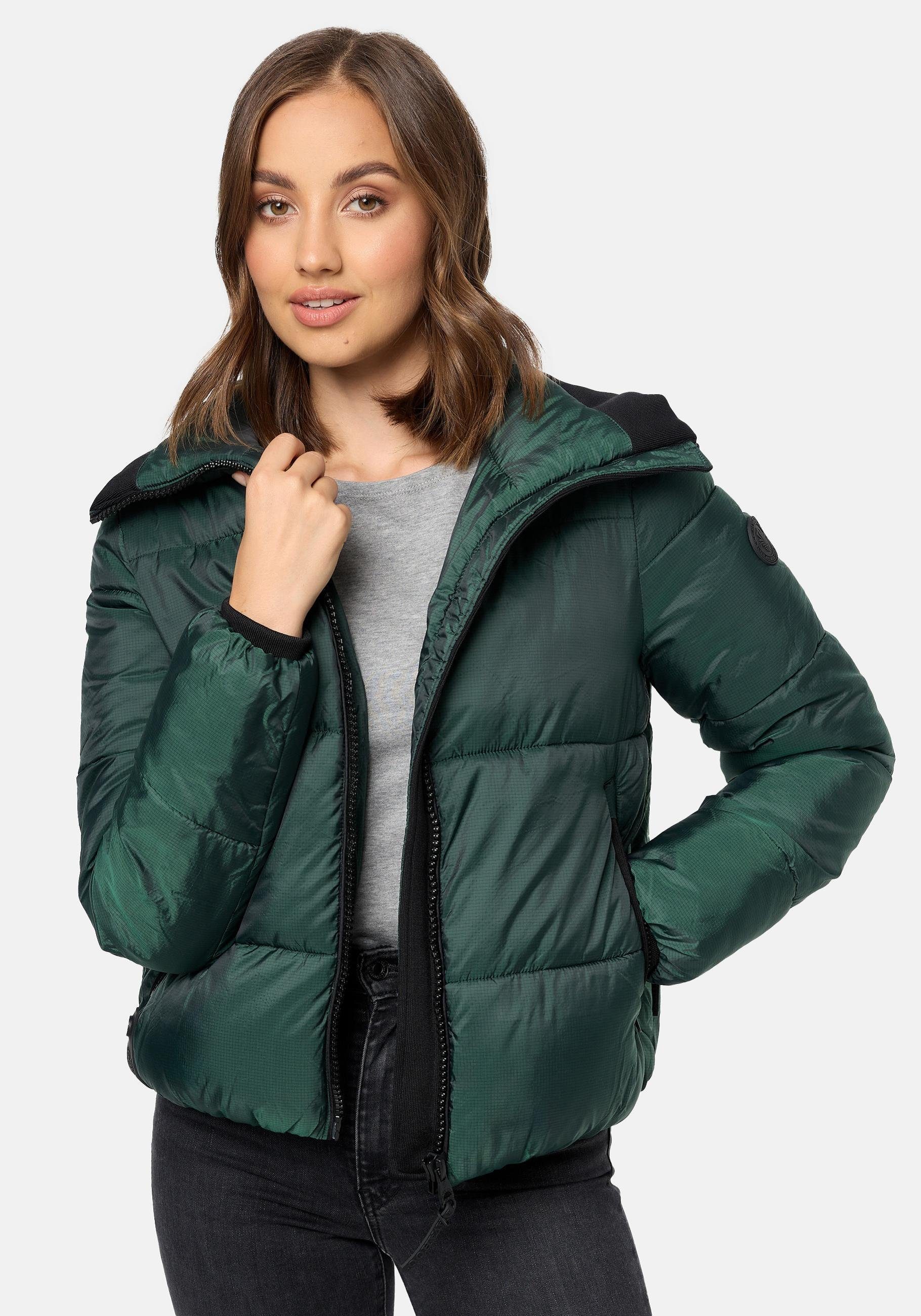 Navahoo Steppjacke Sternschnüppchen Gesteppte Damen Winterjacke in Chrom-Optik