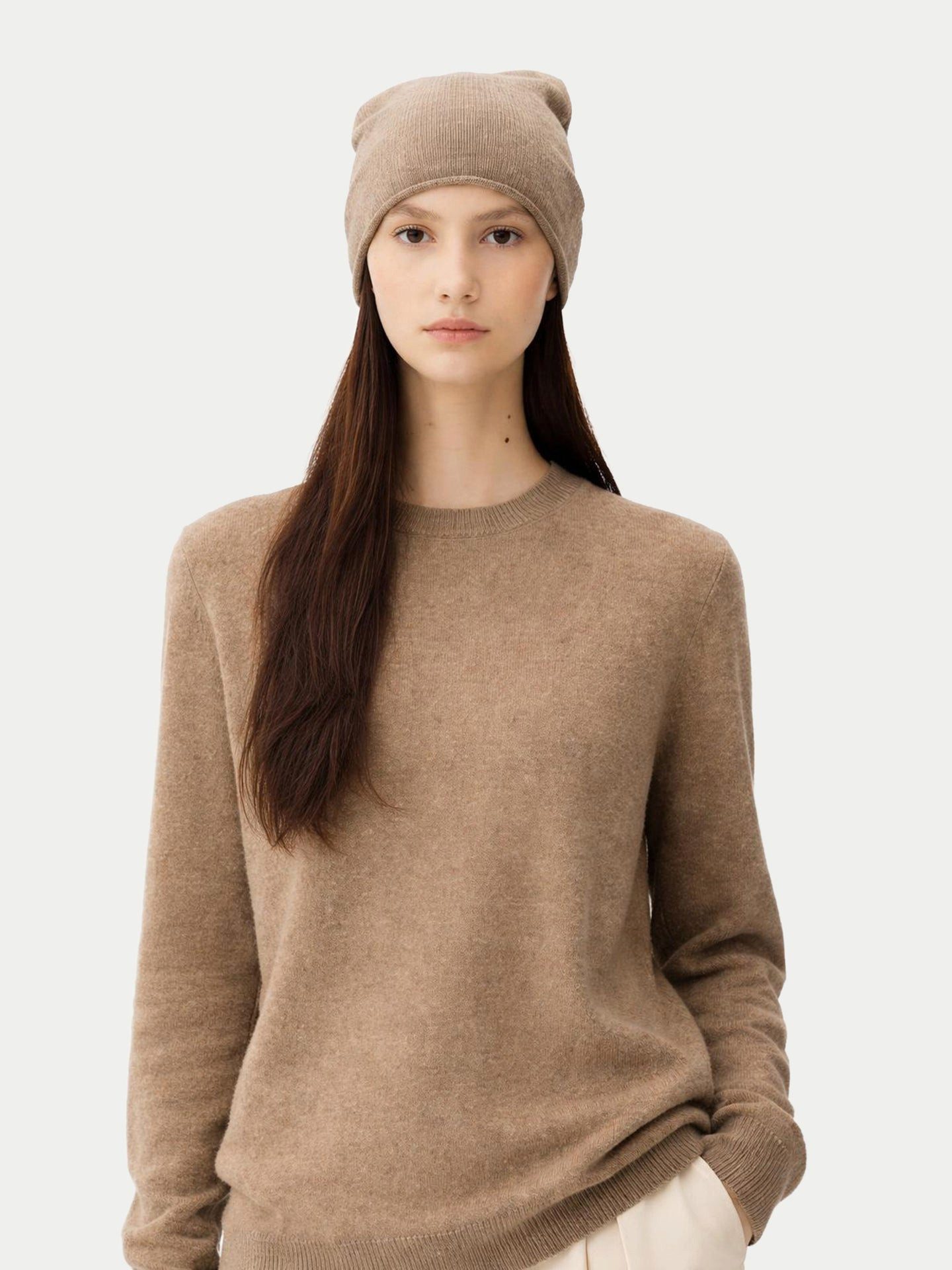 GOBI Cashmere Rundhalspullover Naturfarbe 99€ Kaschmir-Set aus Pullover und günstig online kaufen