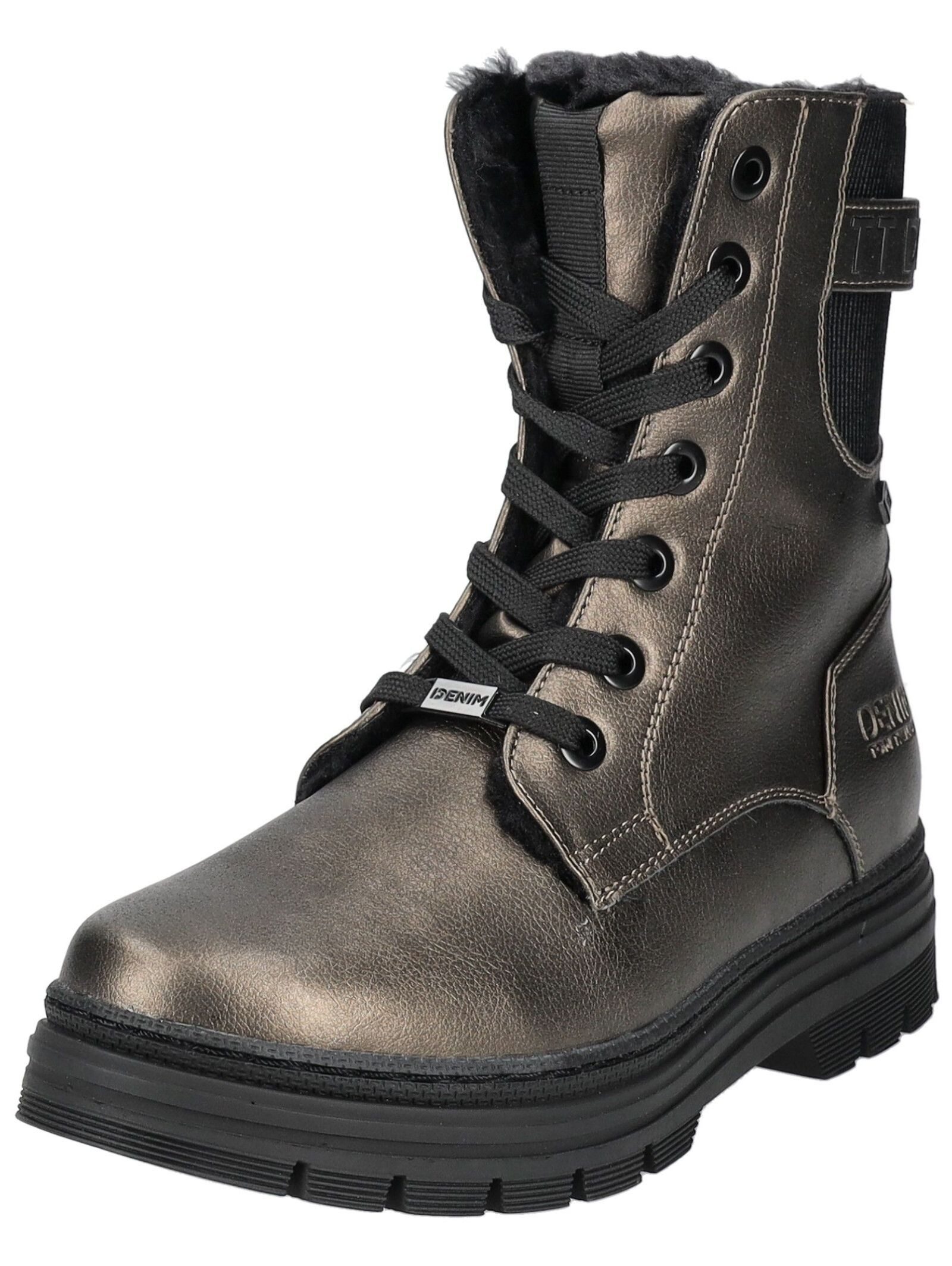 TOM TAILOR Stiefelette Lederimitat/Textil Schnürstiefelette günstig online kaufen
