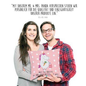 Mr. & Mrs. Panda Dekokissen Einhorn Gemüse - Rot Pastell - Geschenk, Kissenhülle, Motivkissen, Ei