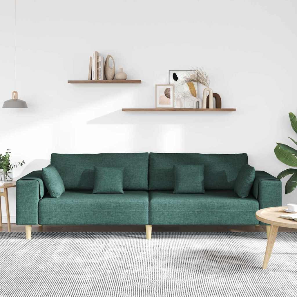 vidaXL Sofa Stoffsofa mit Kissen Dunkelgrün günstig online kaufen