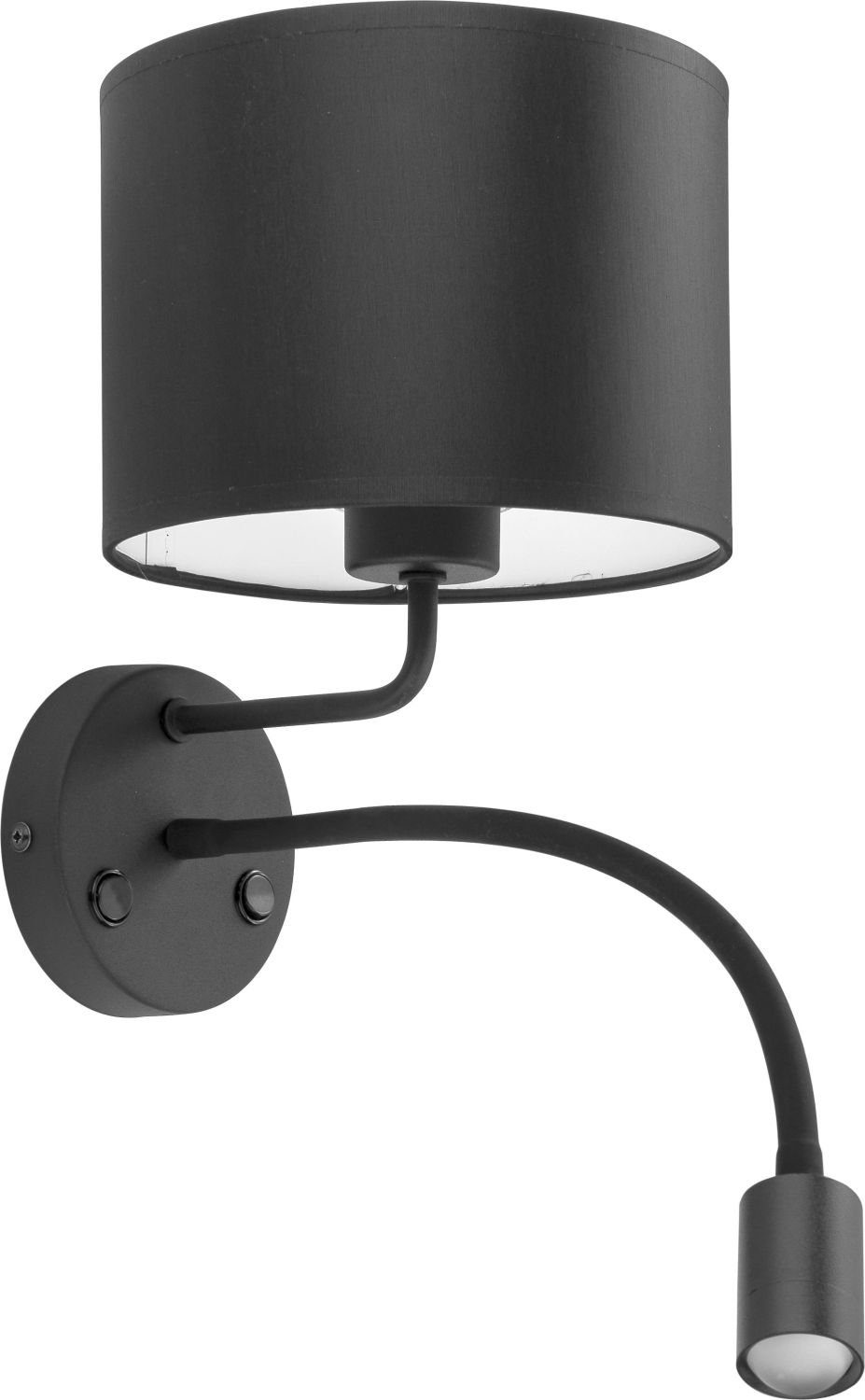 Licht-Erlebnisse Wandleuchte BAHATI, ohne Leuchtmittel, LED Wandlampe Schwarz Metall Stoff Schalter Wohnzimmer Lampe