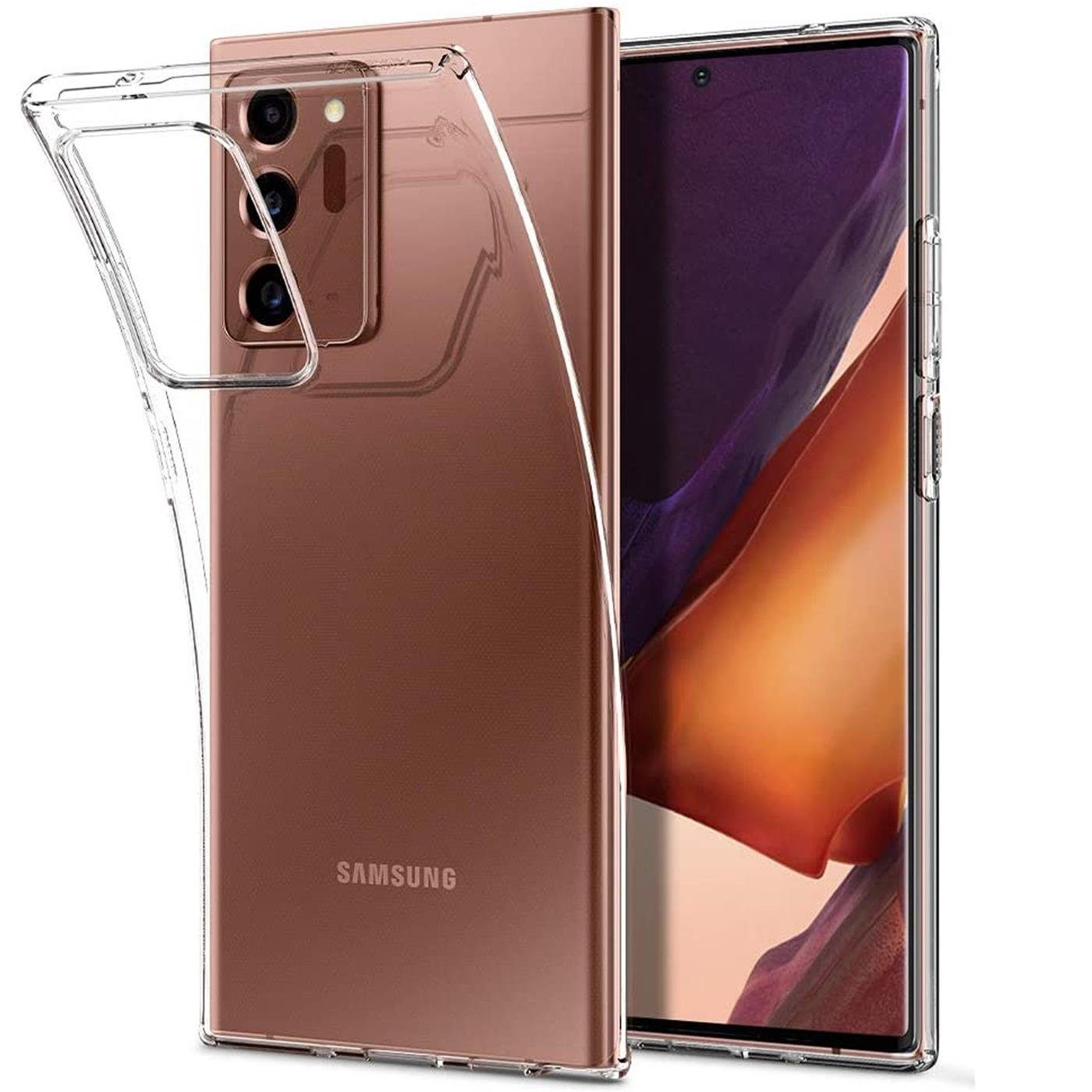 CoolGadget Handyhülle Silikon Handy Hülle Slim für Samsung Galaxy Note 20 Ultra 6,9 Zoll, dünne TPU Schutzhülle Case in transparent / durchsichtig